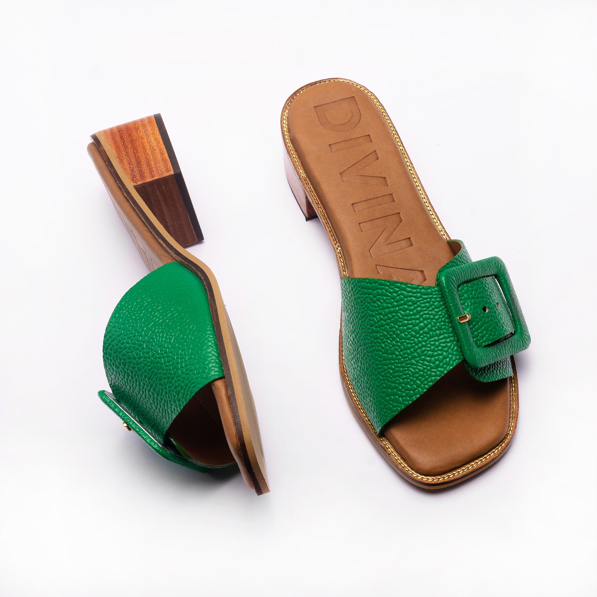 PALA hebilla SANDAL - verde TREBOL - DIVINA CASTIDAD