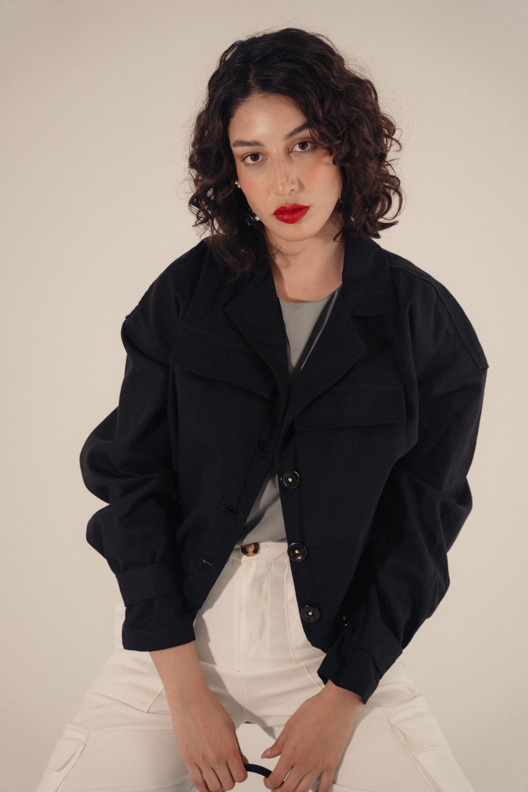 BOMBER jacket - NEGRO - DIVINA CASTIDAD