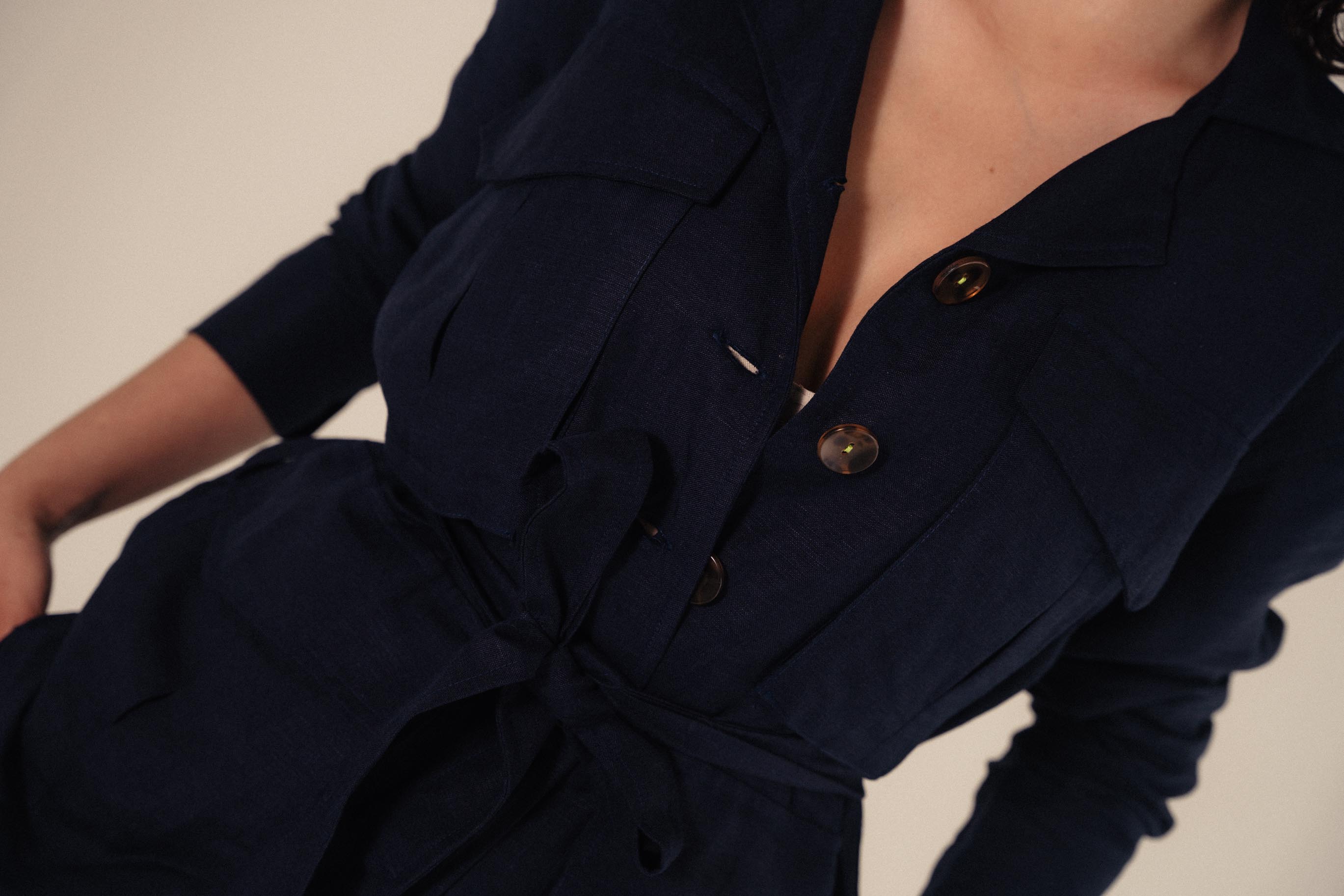 SAFARI jacket - NAVY blue - DIVINA CASTIDAD