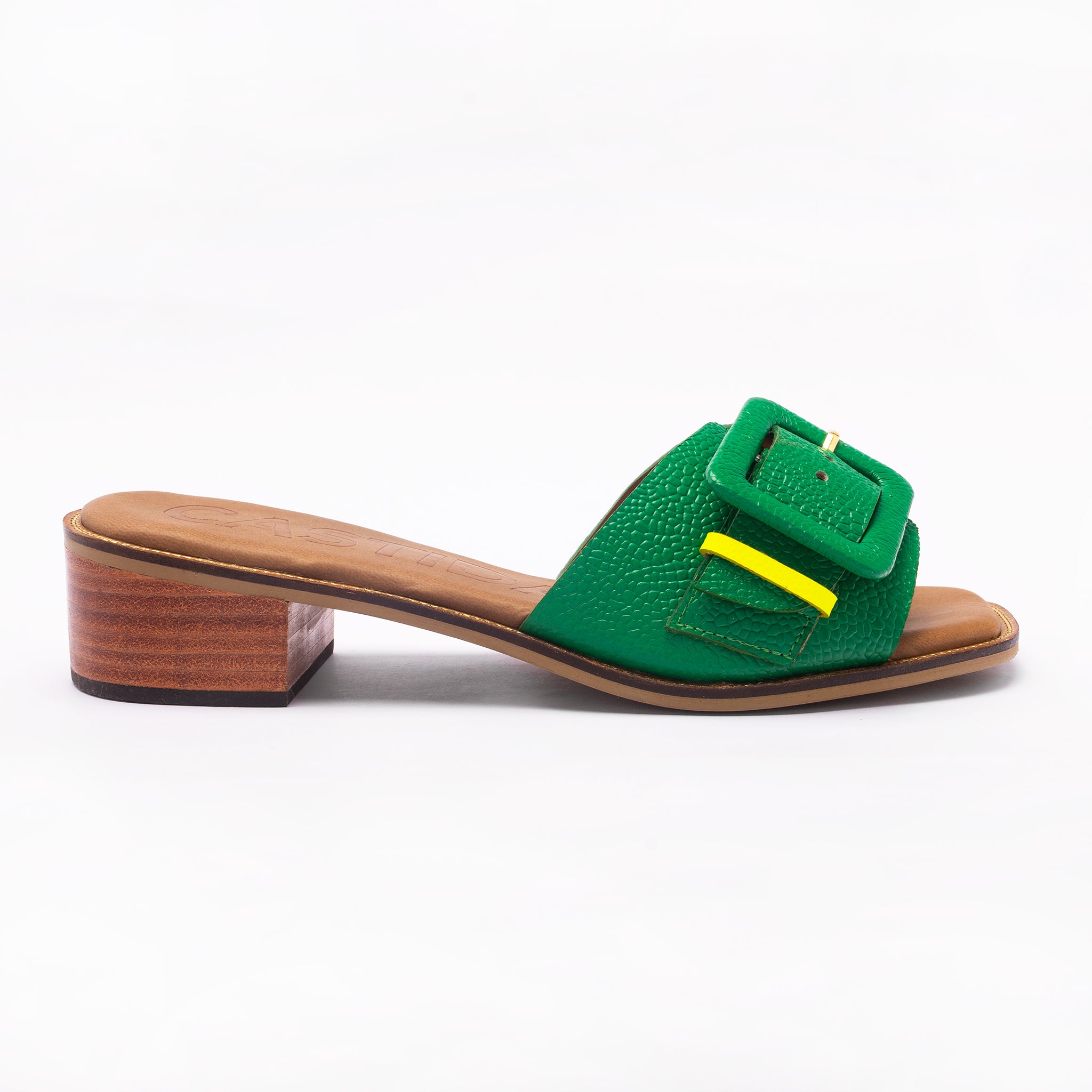 PALA hebilla SANDAL - verde TREBOL - DIVINA CASTIDAD