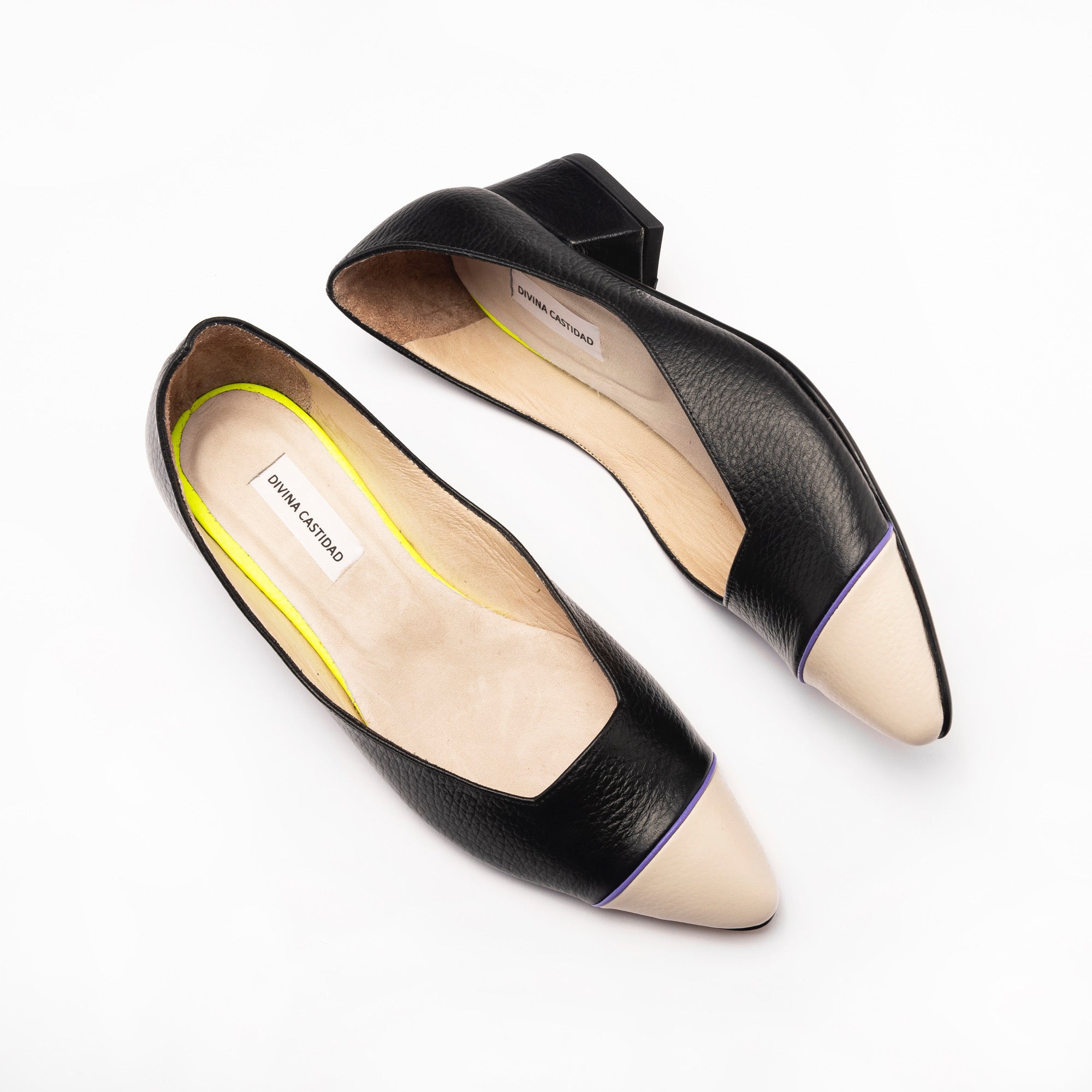 MIDI heels - NEGRO x beige + VIOLETA - DIVINA CASTIDAD