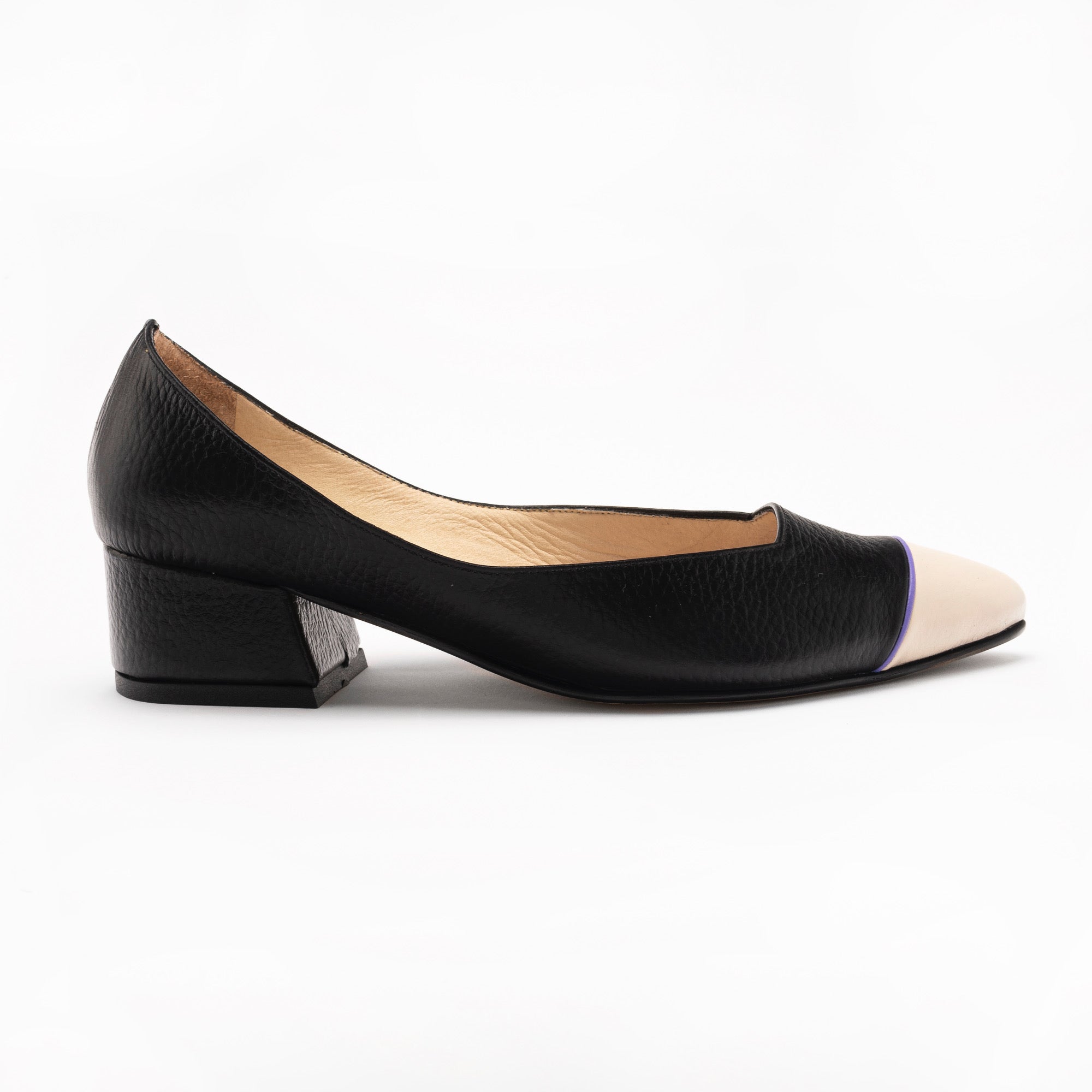 MIDI heels - NEGRO x beige + VIOLETA - DIVINA CASTIDAD
