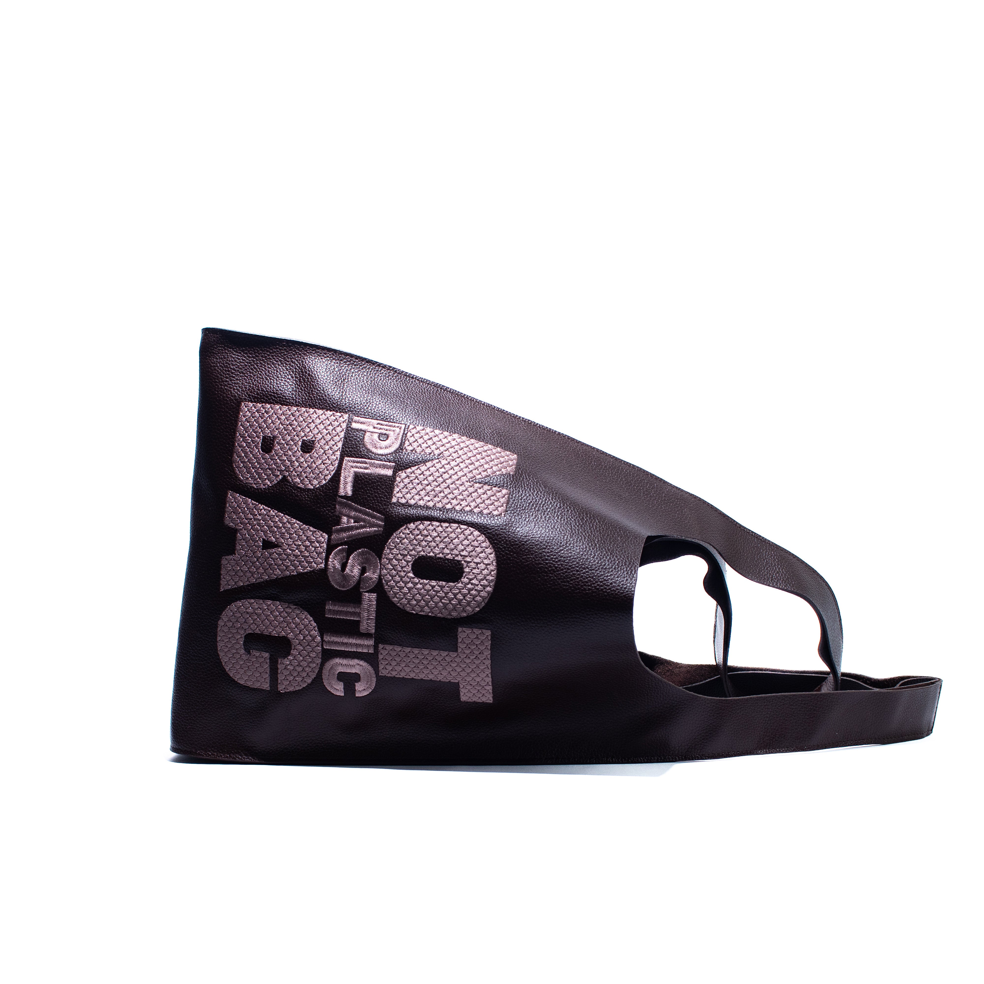 PLASTIC BAG - Chocolate x Bordado Taupe