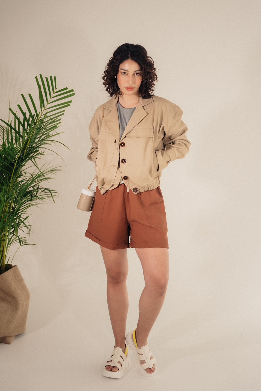 BOMBER jacket - TAUPE - DIVINA CASTIDAD