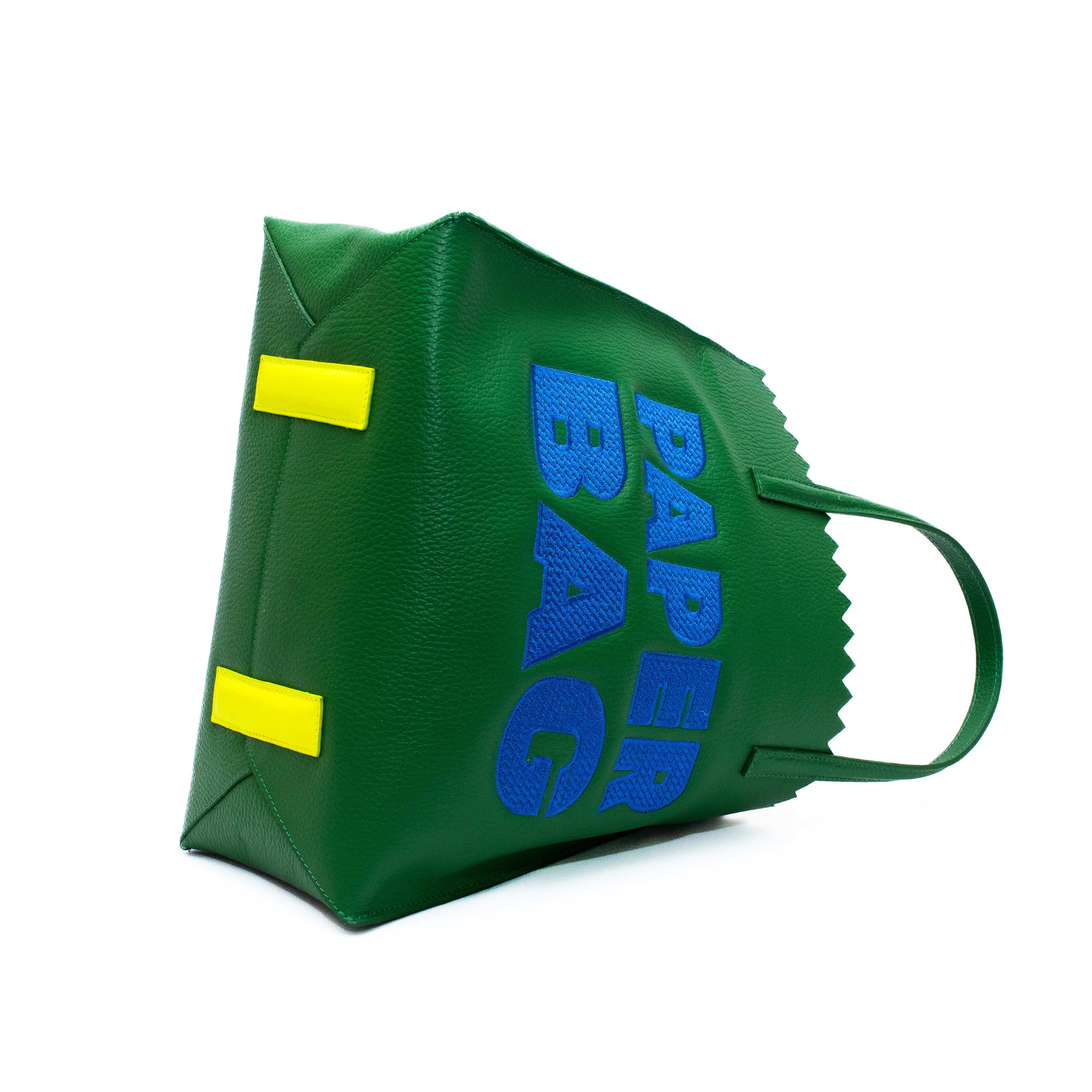 PAPER BAG SHORT - verde forest x celeste