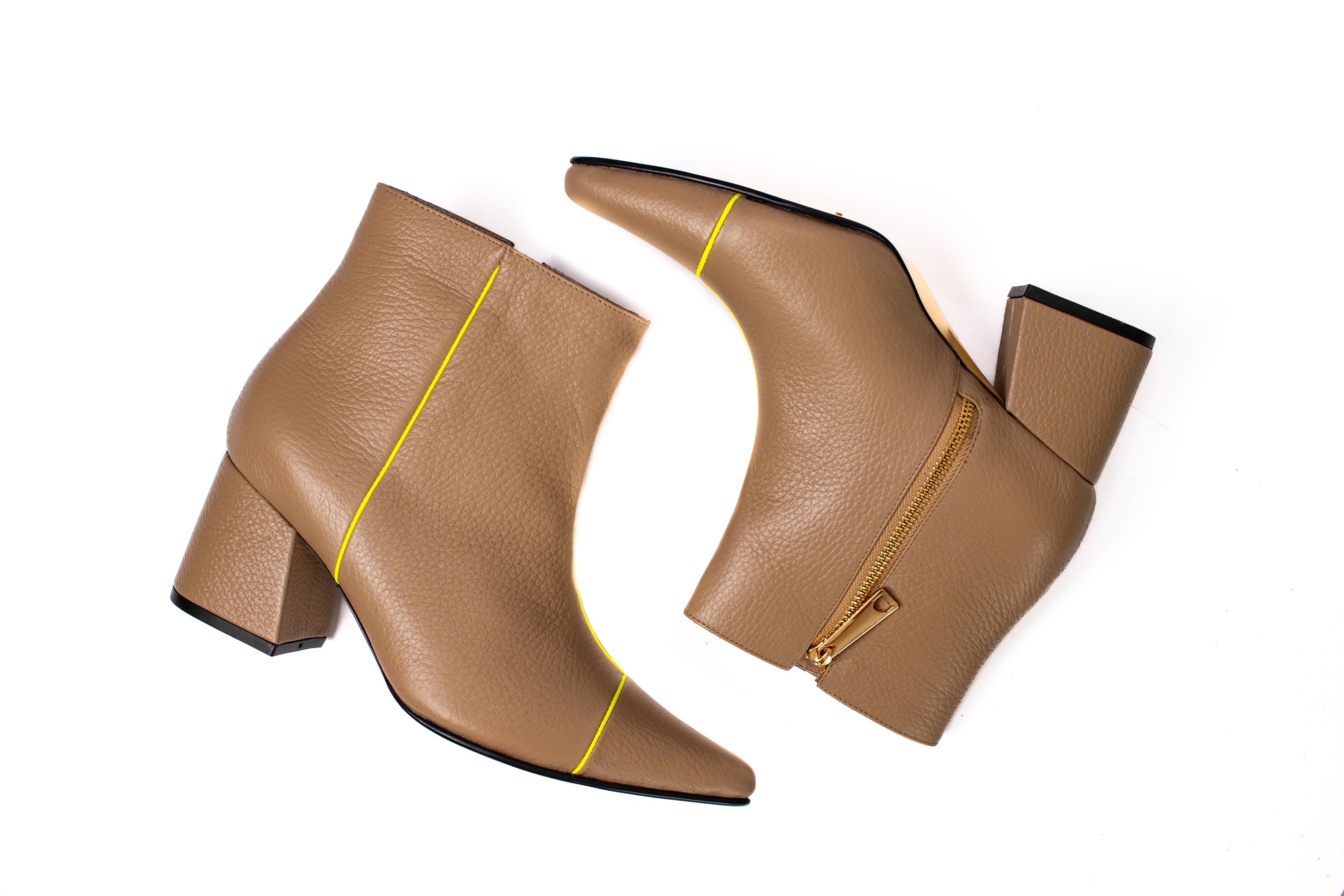 ANKLE boots - Cocoa x Limón neón
