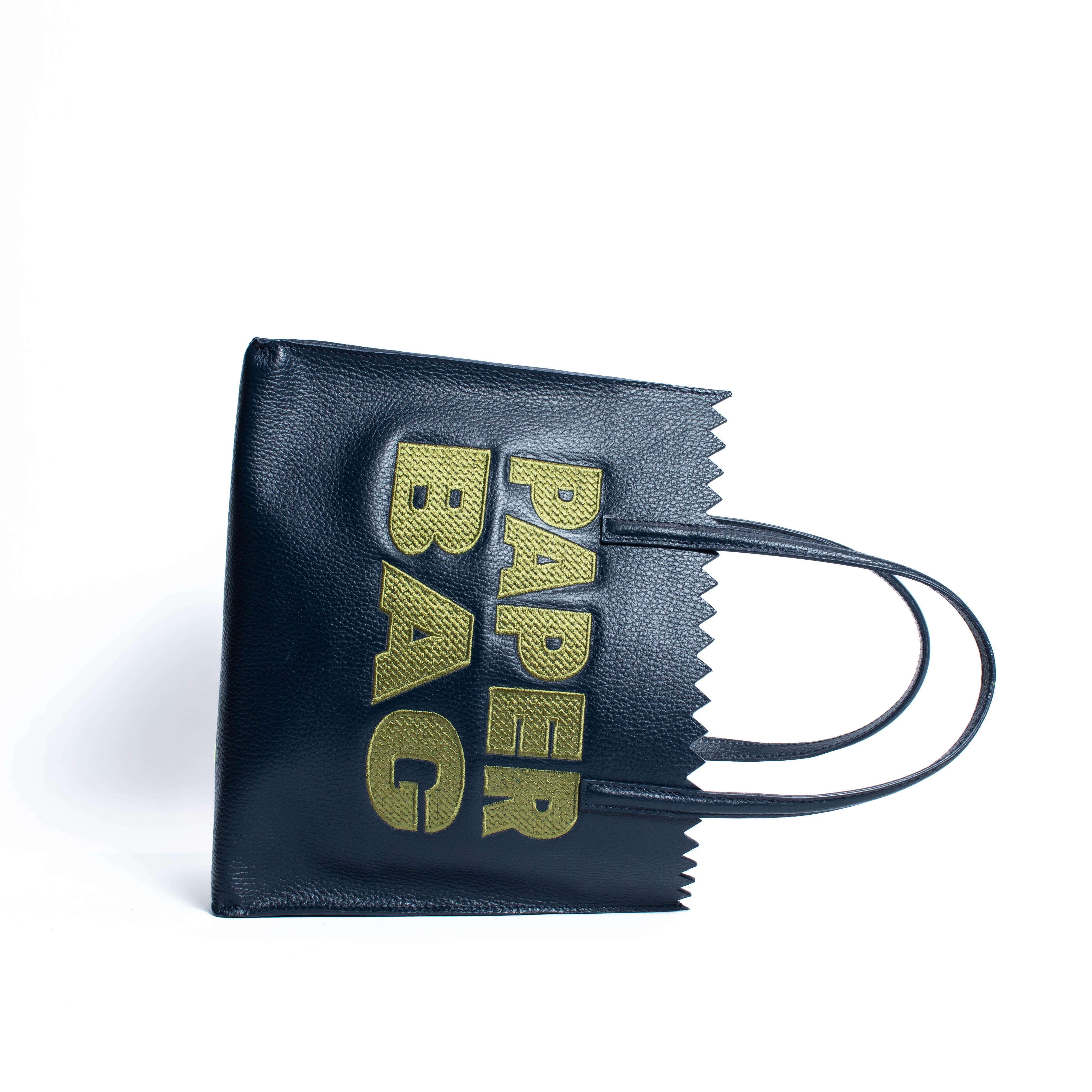 PAPER BAG SHORT - navy blue x pistacho