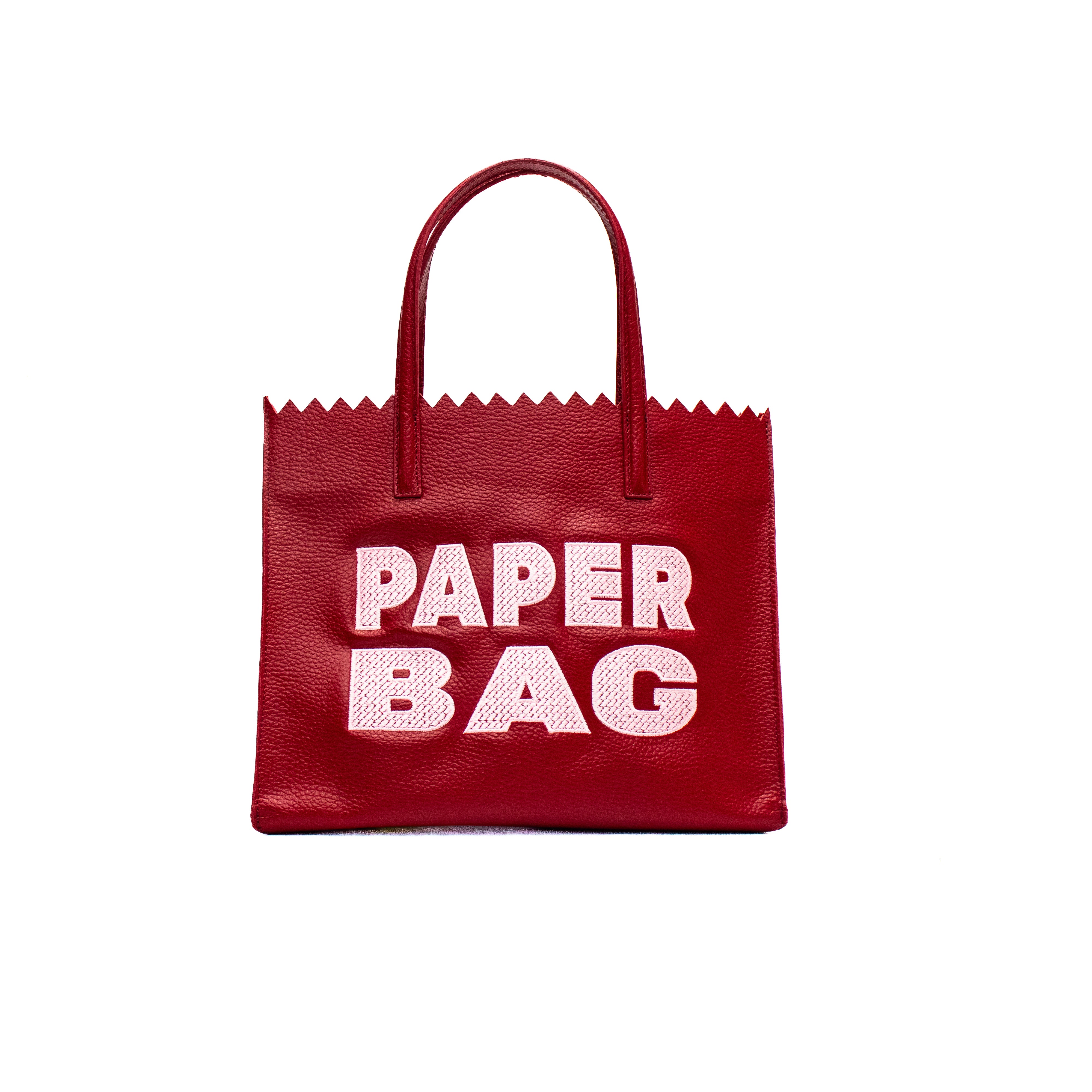 PAPER BAG SHORT - burdeos x bordado rosa
