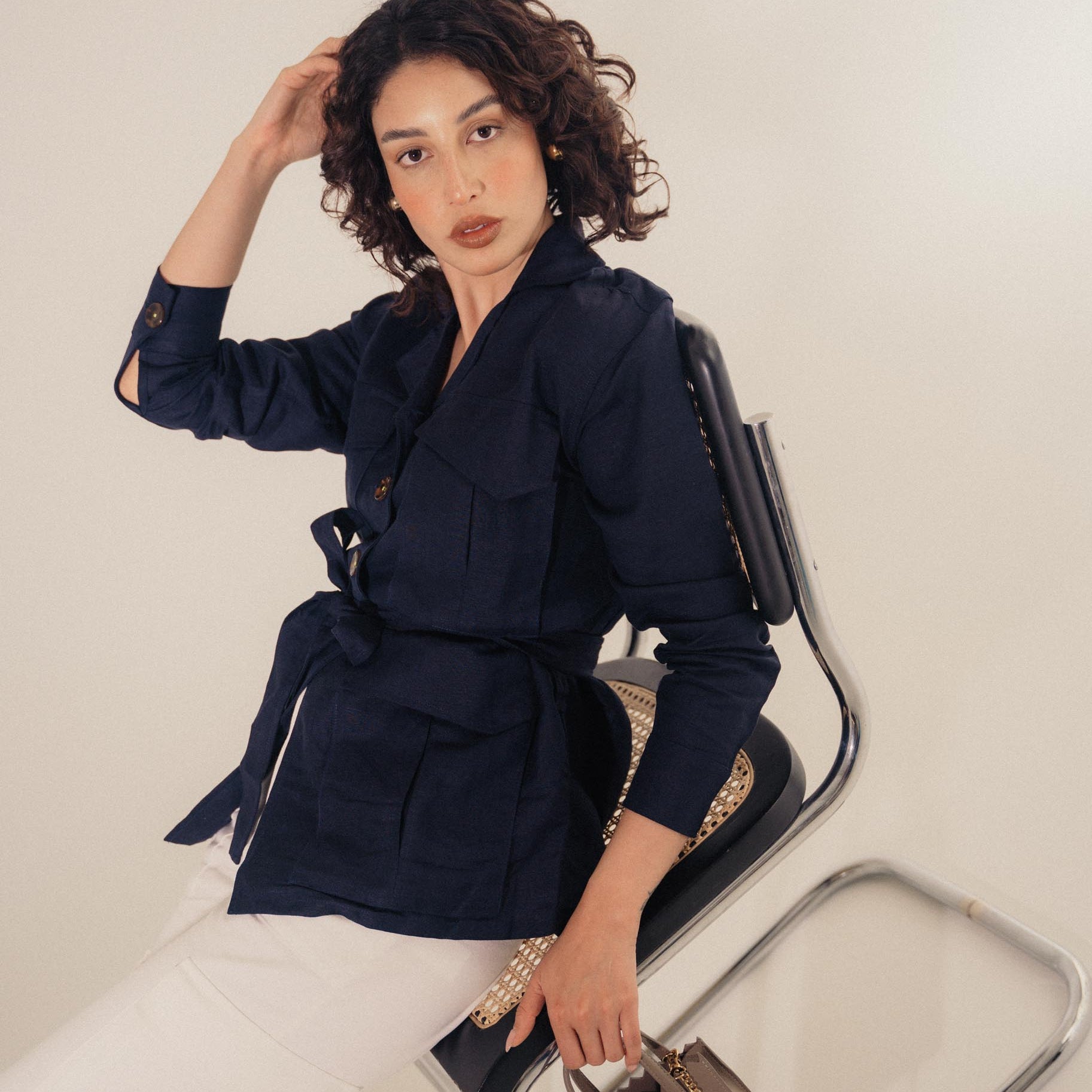SAFARI jacket - NAVY blue - DIVINA CASTIDAD