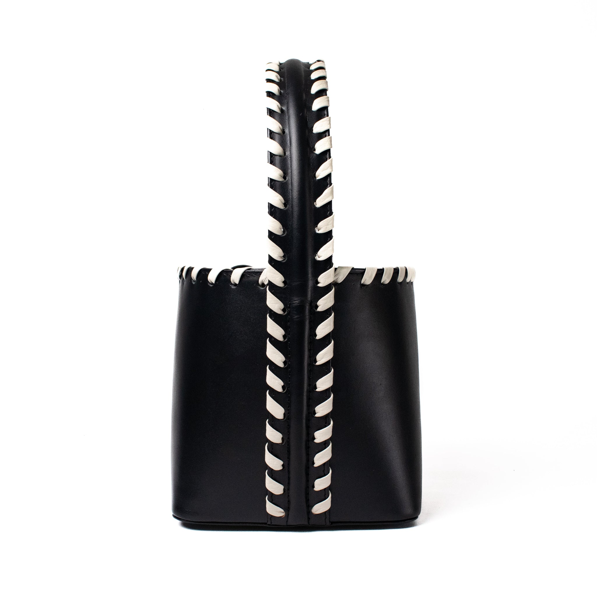 MARTINA bag - negro x tejido beige