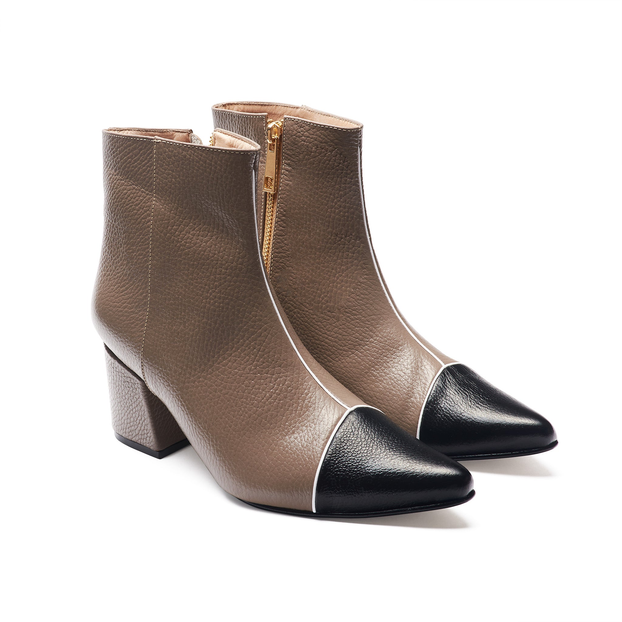 Ankle Boots - Taupe x Black