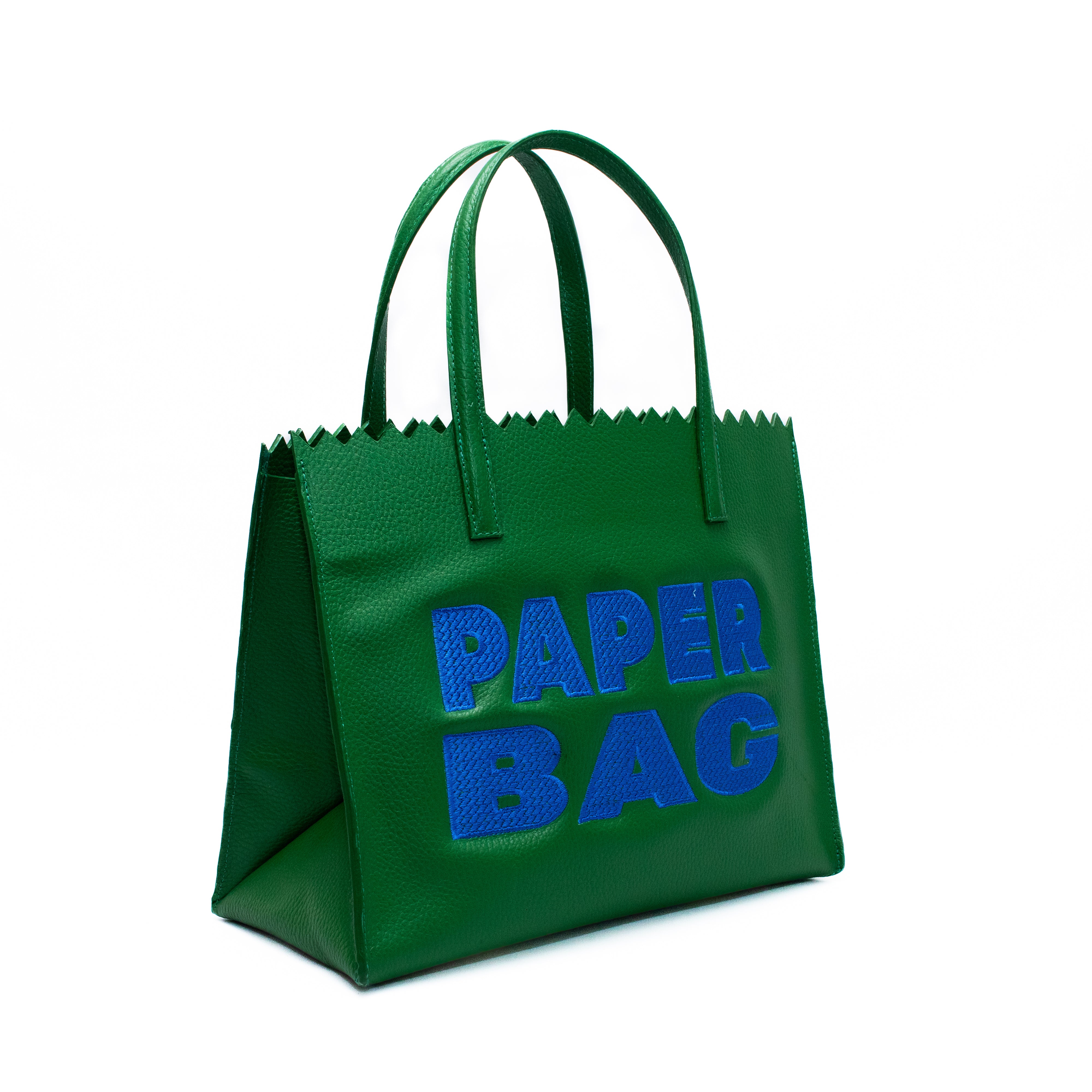 PAPER BAG SHORT - verde forest x celeste