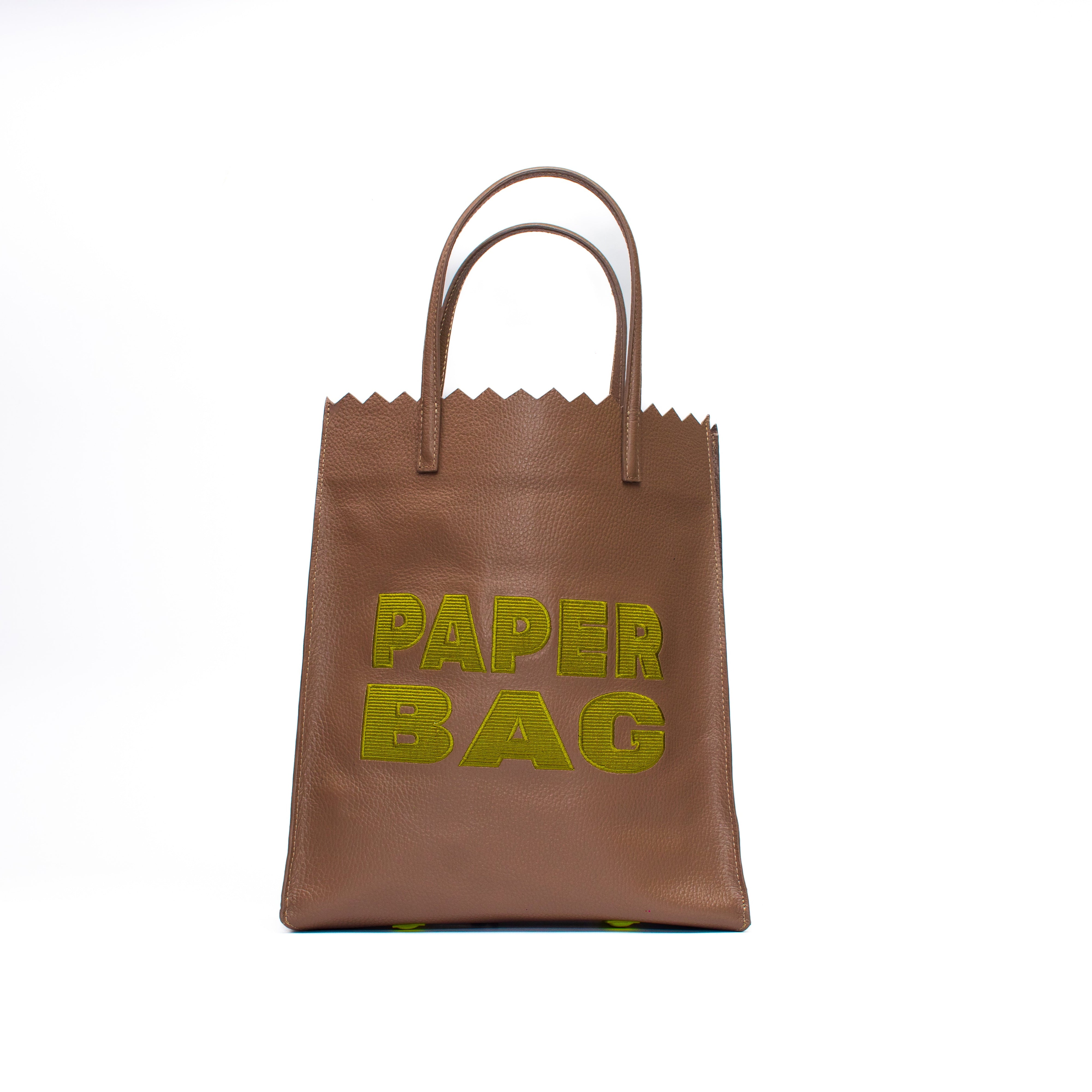 Paper Bag - Taupe x Verde Pistacho.