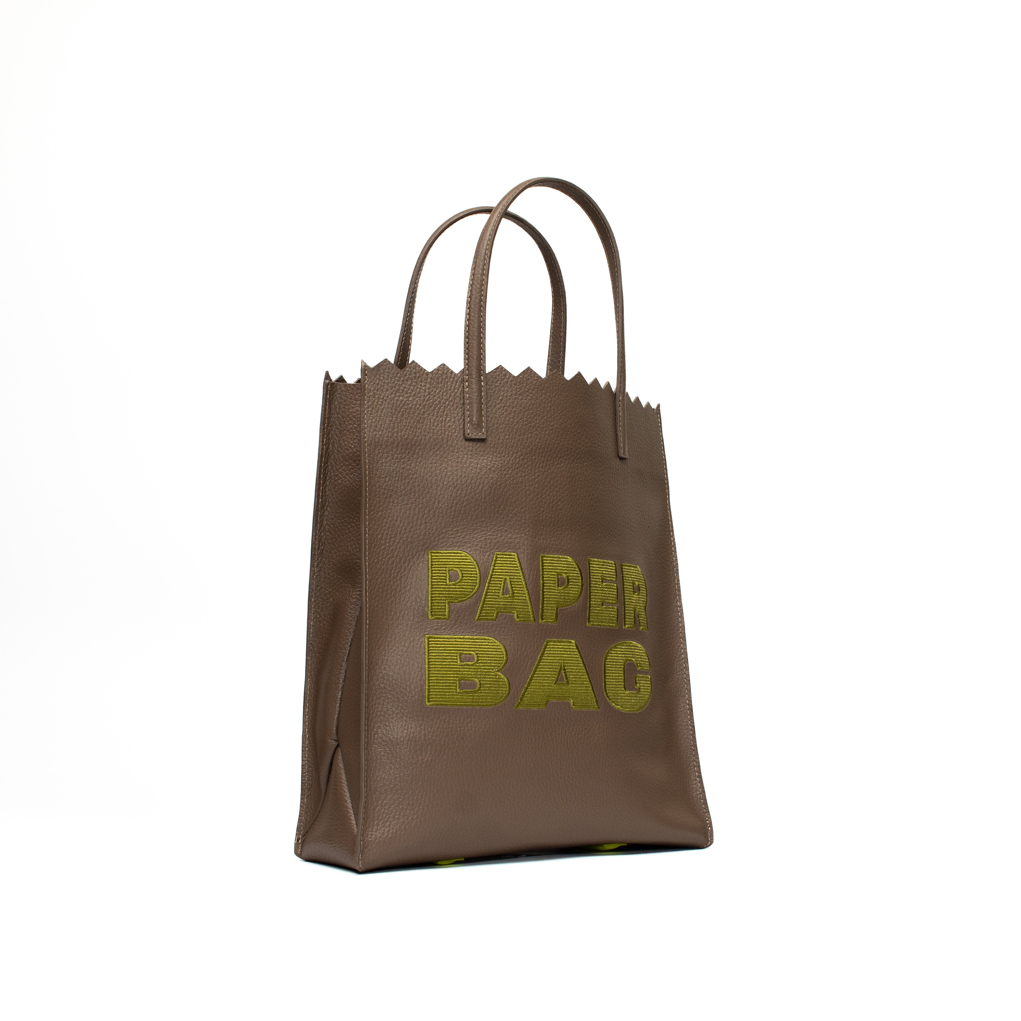Paper Bag - Taupe x Verde Pistacho.