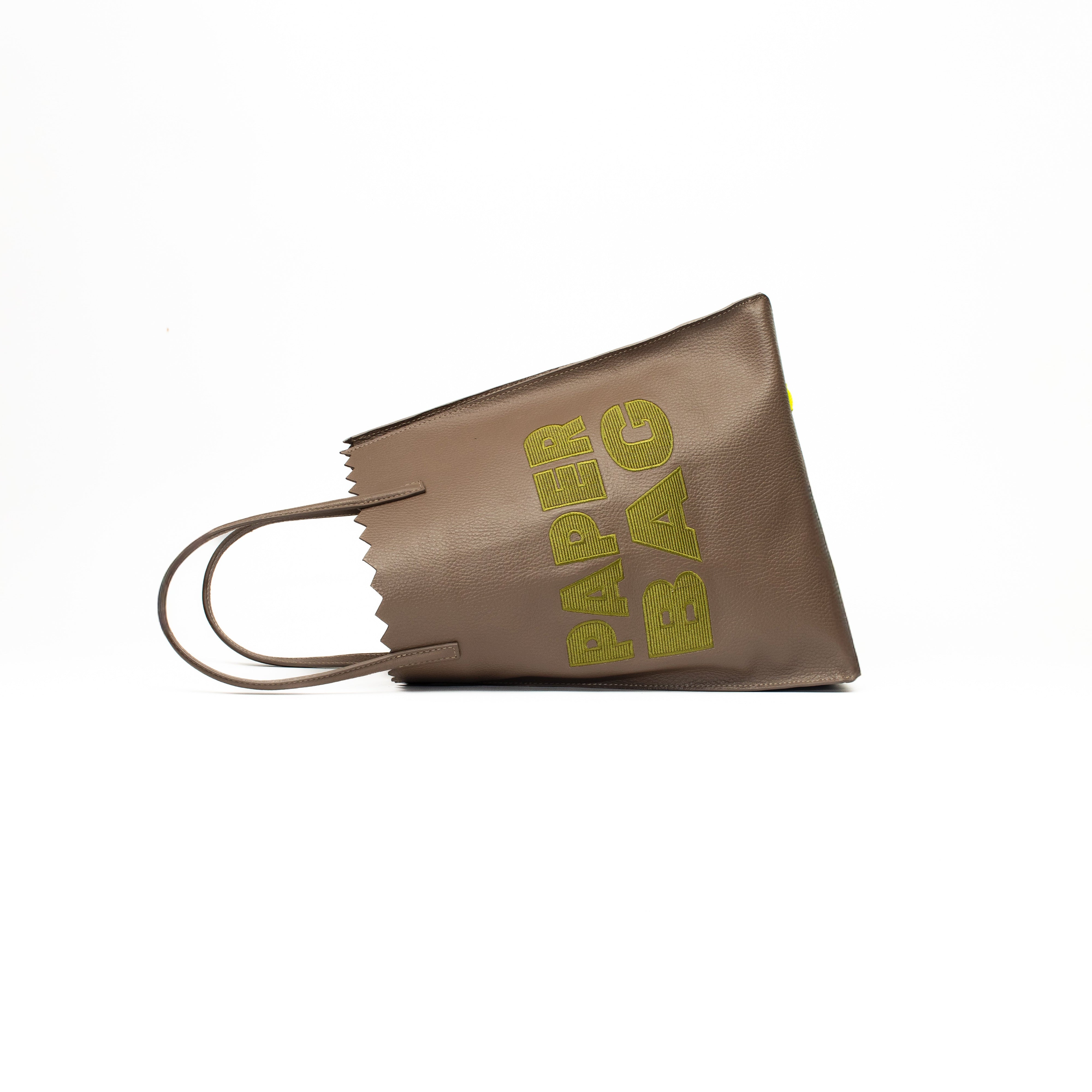 Paper Bag - Taupe x Verde Pistacho.