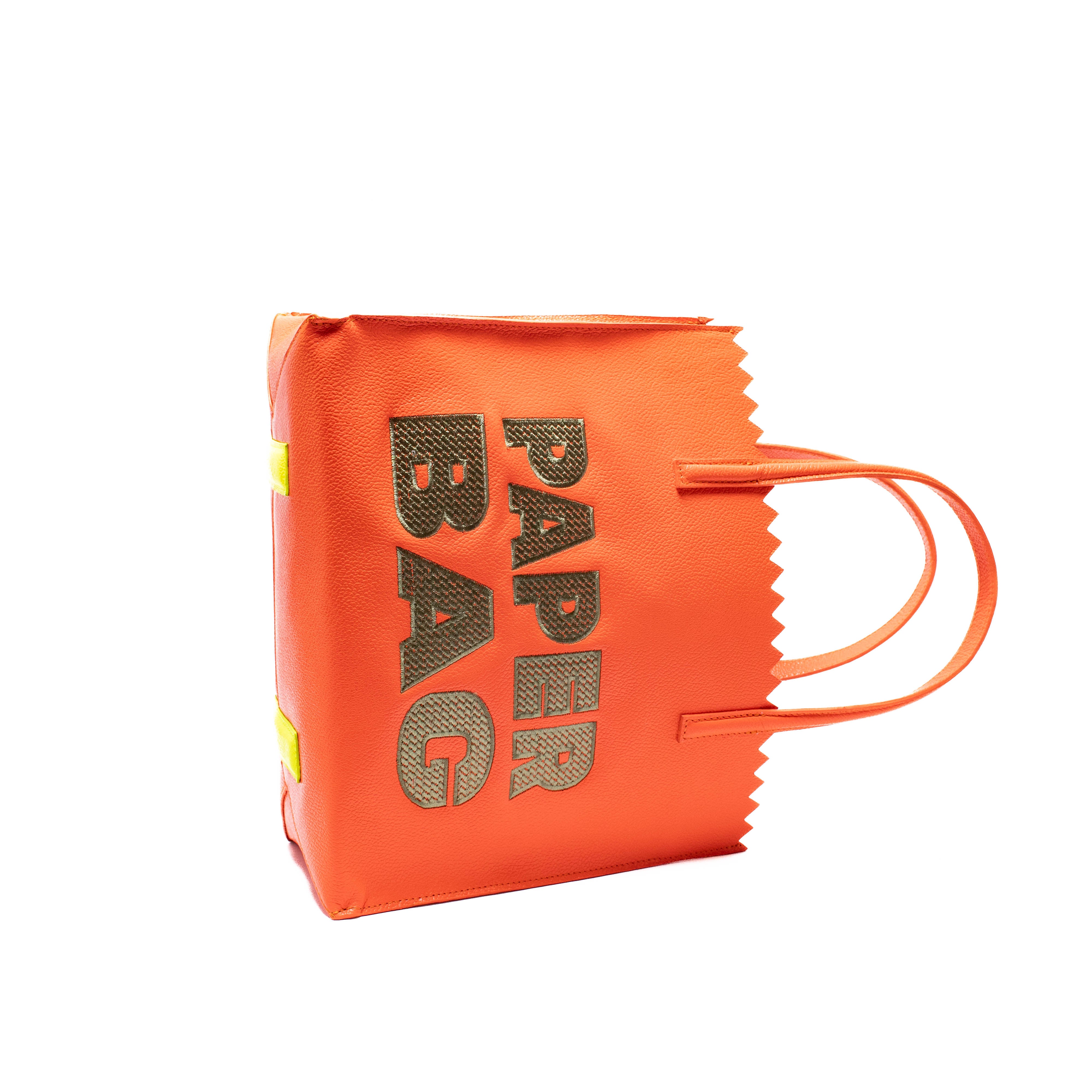 PAPER BAG SHORT aperol x verde oliva