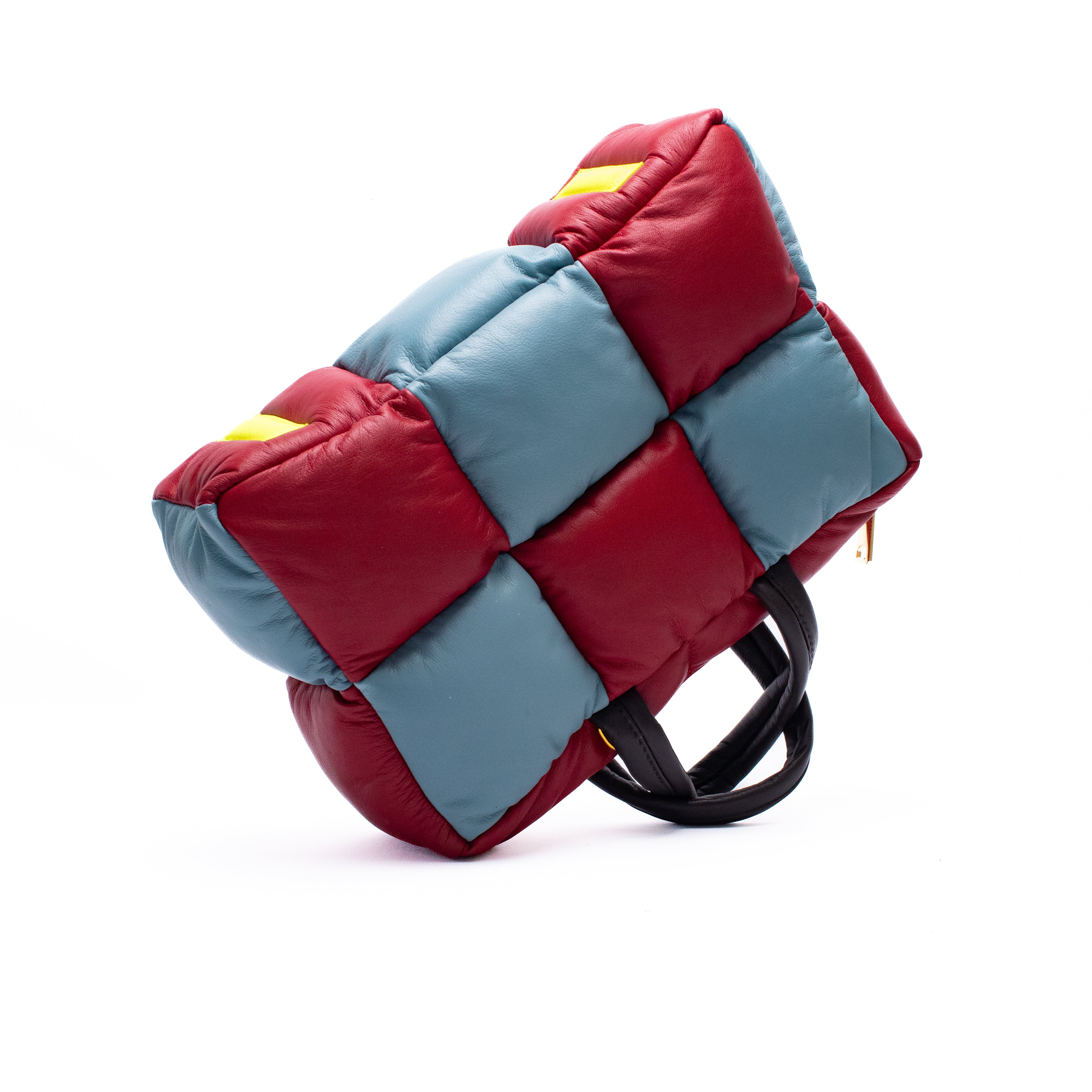 CANDELARIA BAGUETTE BAG - Rojo / Celeste + Chocolate