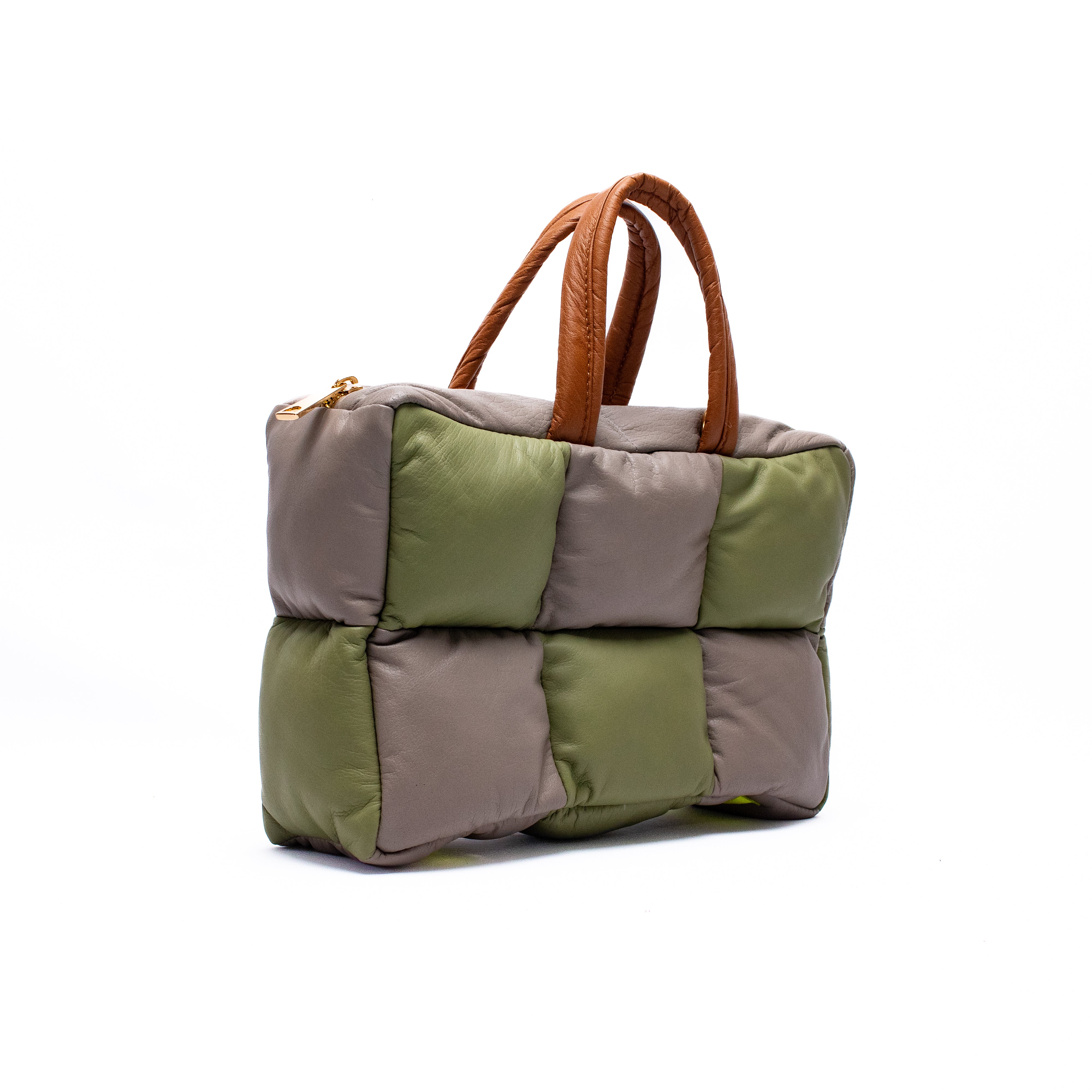 CANDELARIA BAGUETTE BAG Verde / Taupe + Miel