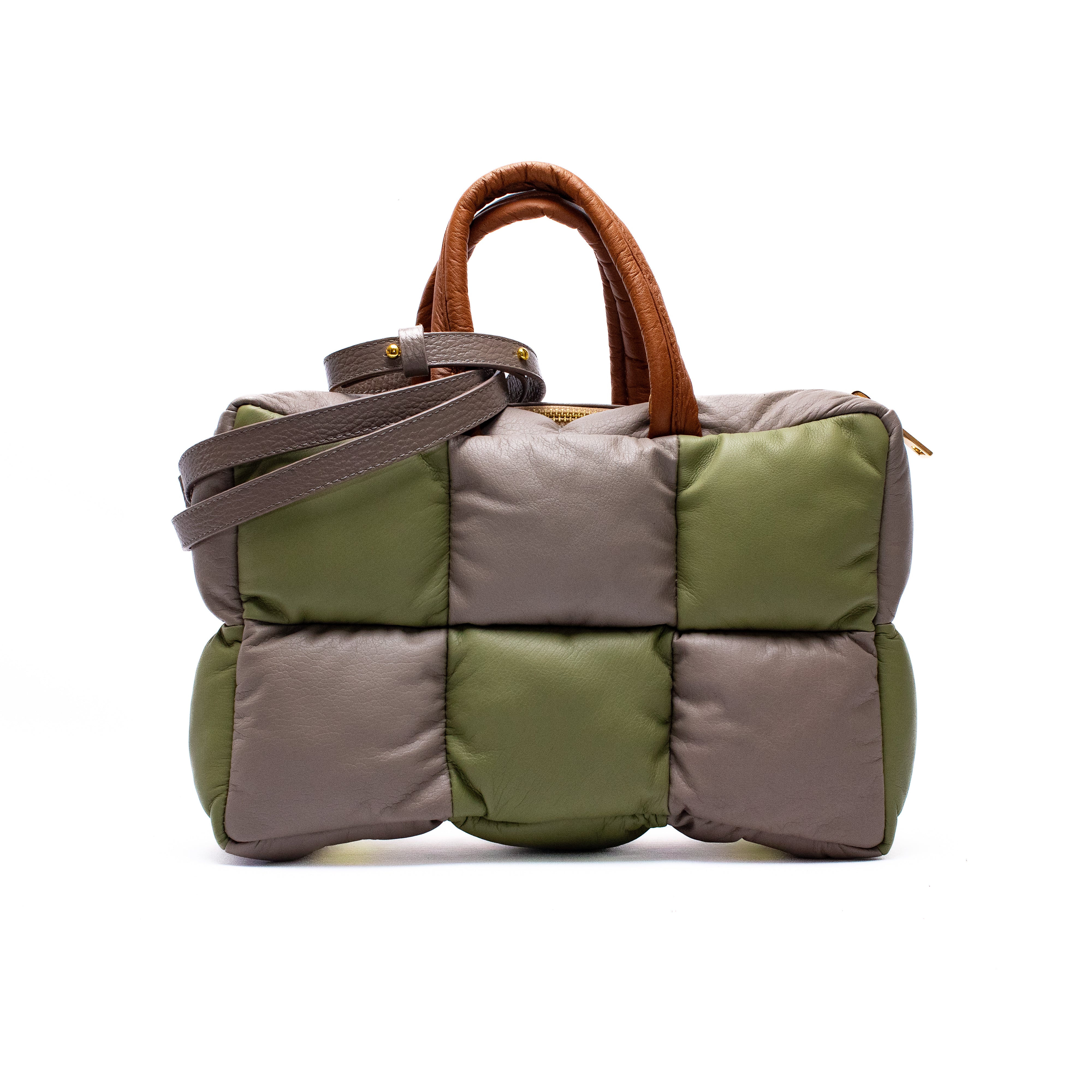 CANDELARIA BAGUETTE BAG Verde / Taupe + Miel