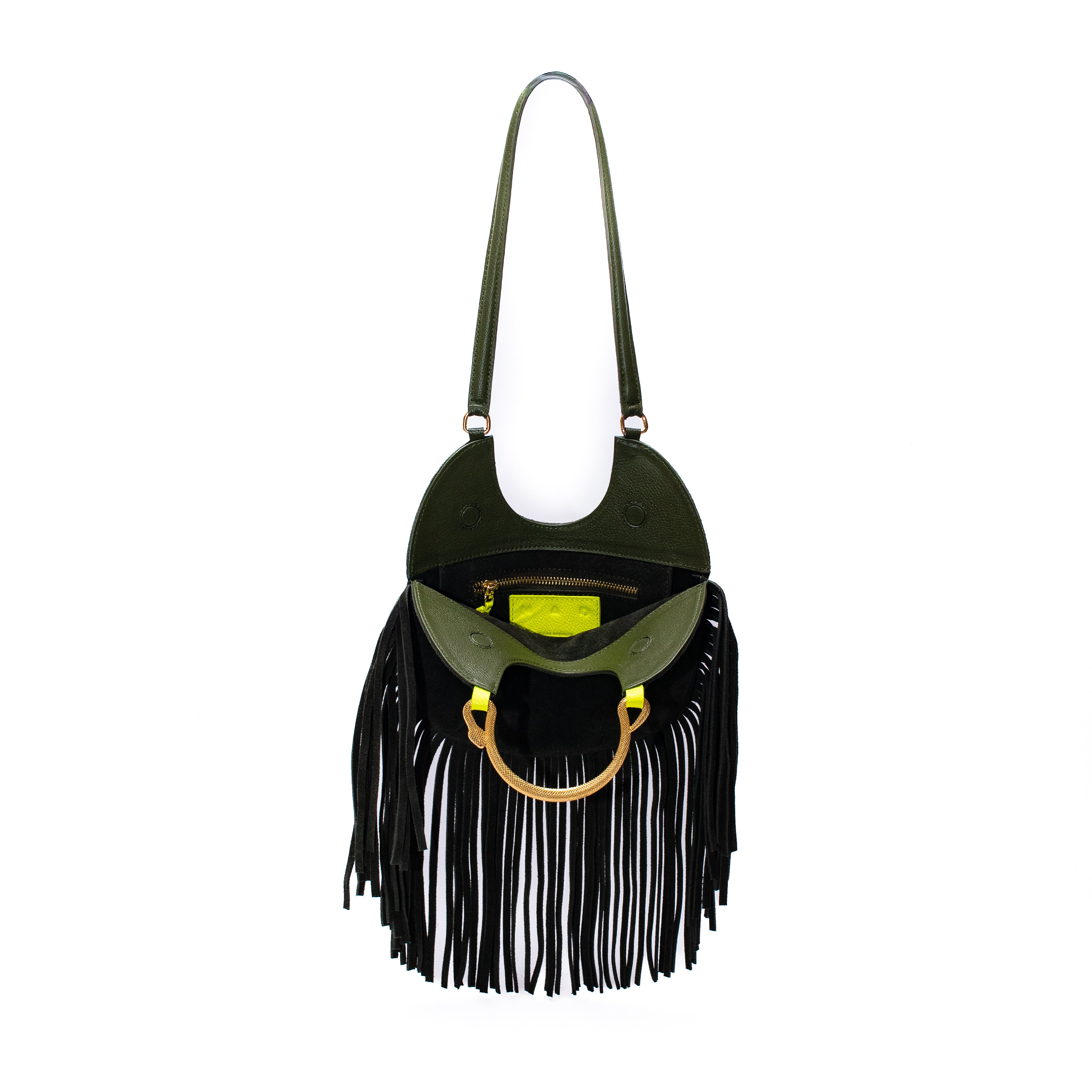 HOBO FRINGE BAG - Verde Botella