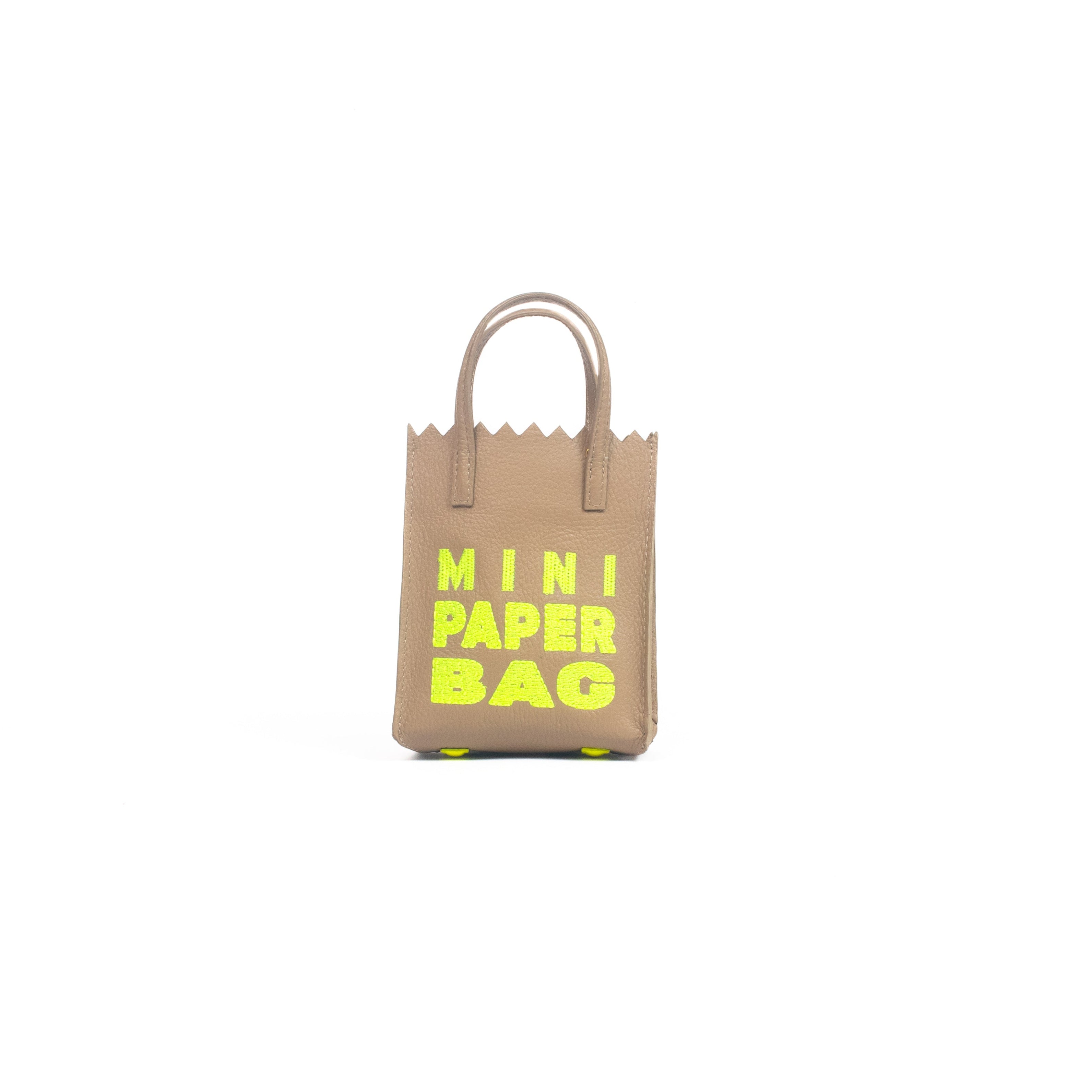 Mini Paper Bag - Cocoa x Limón Neón