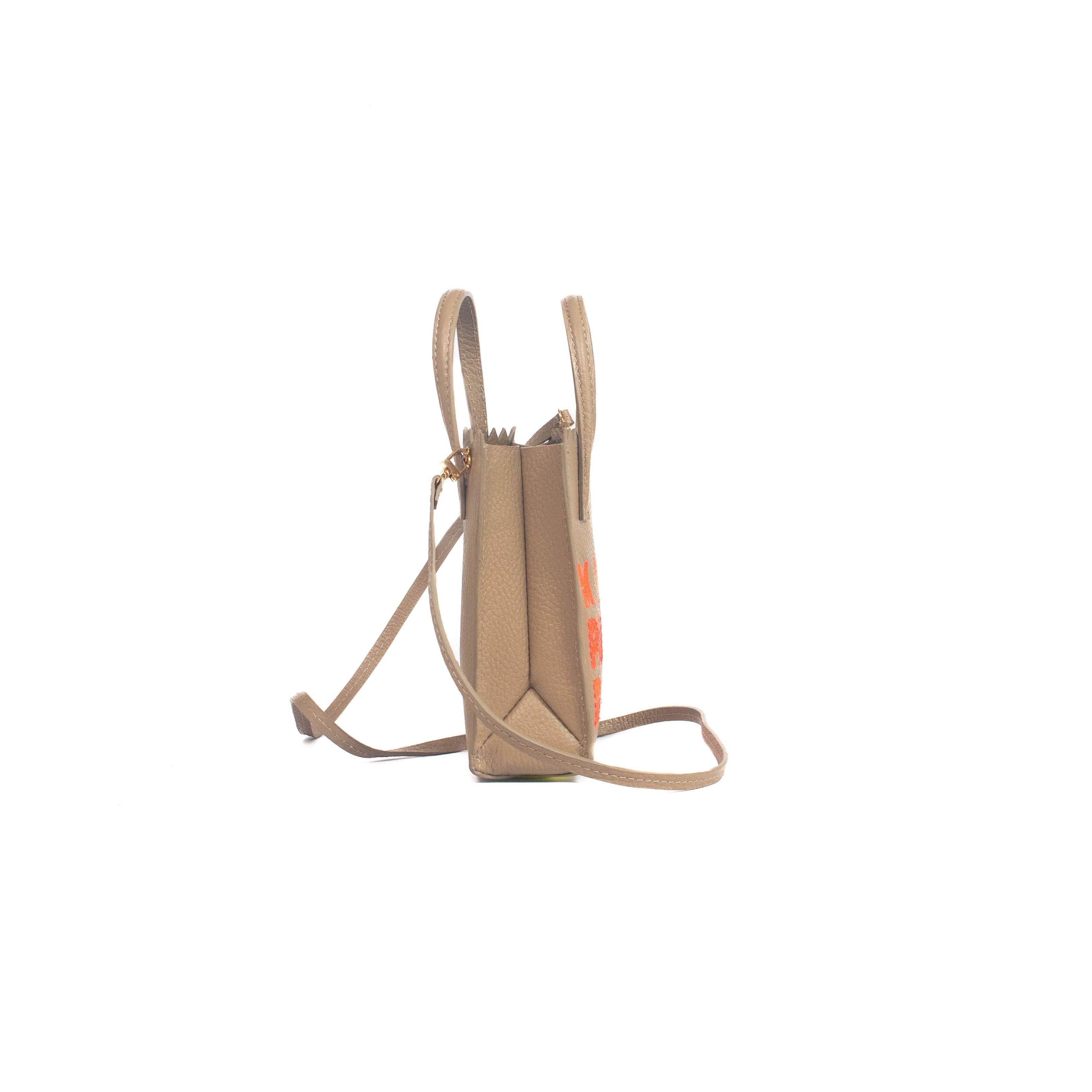 Mini Paper Bag - Cocoa x Rosa Neón
