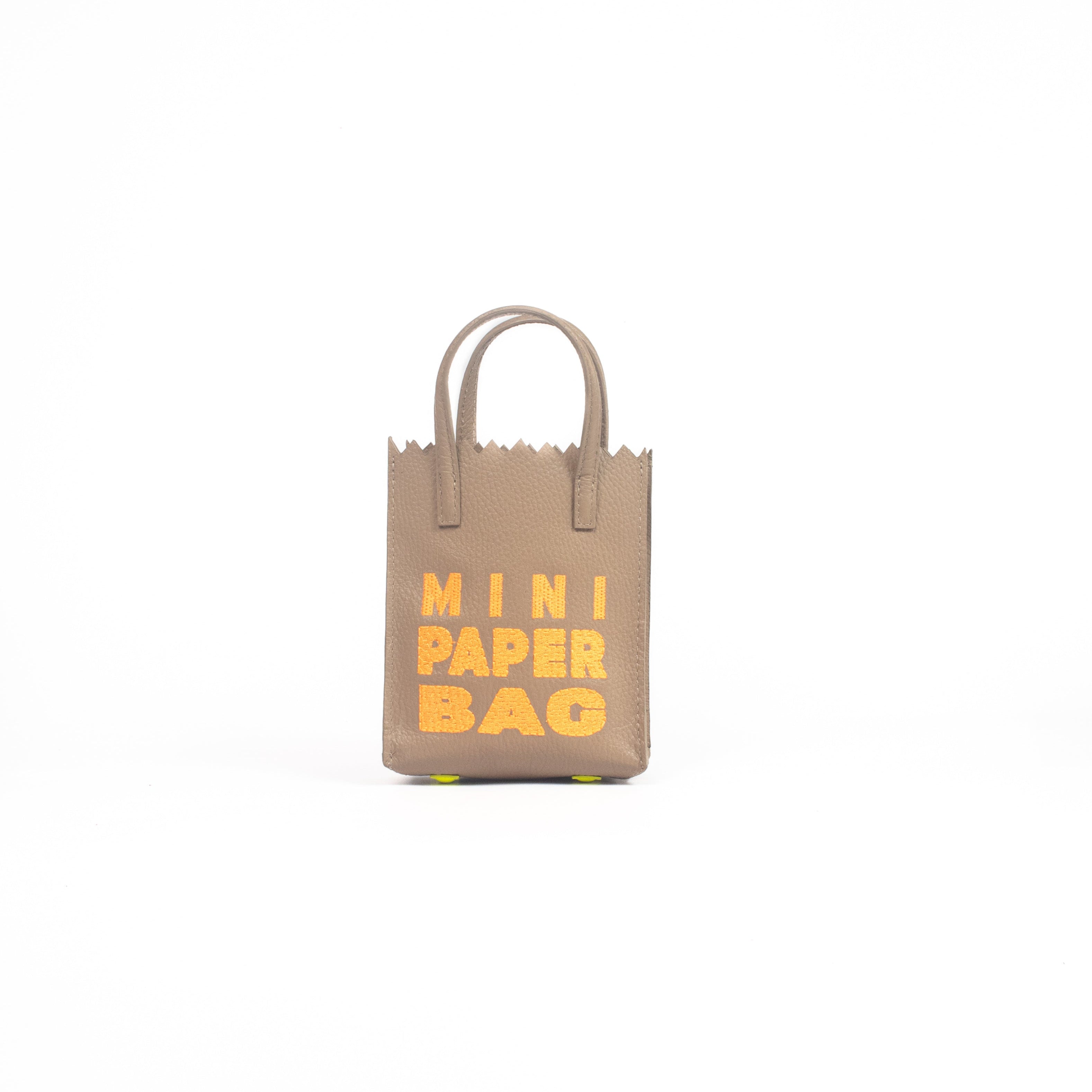 Mini Paper Bag - Cocoa x Naranja Neón