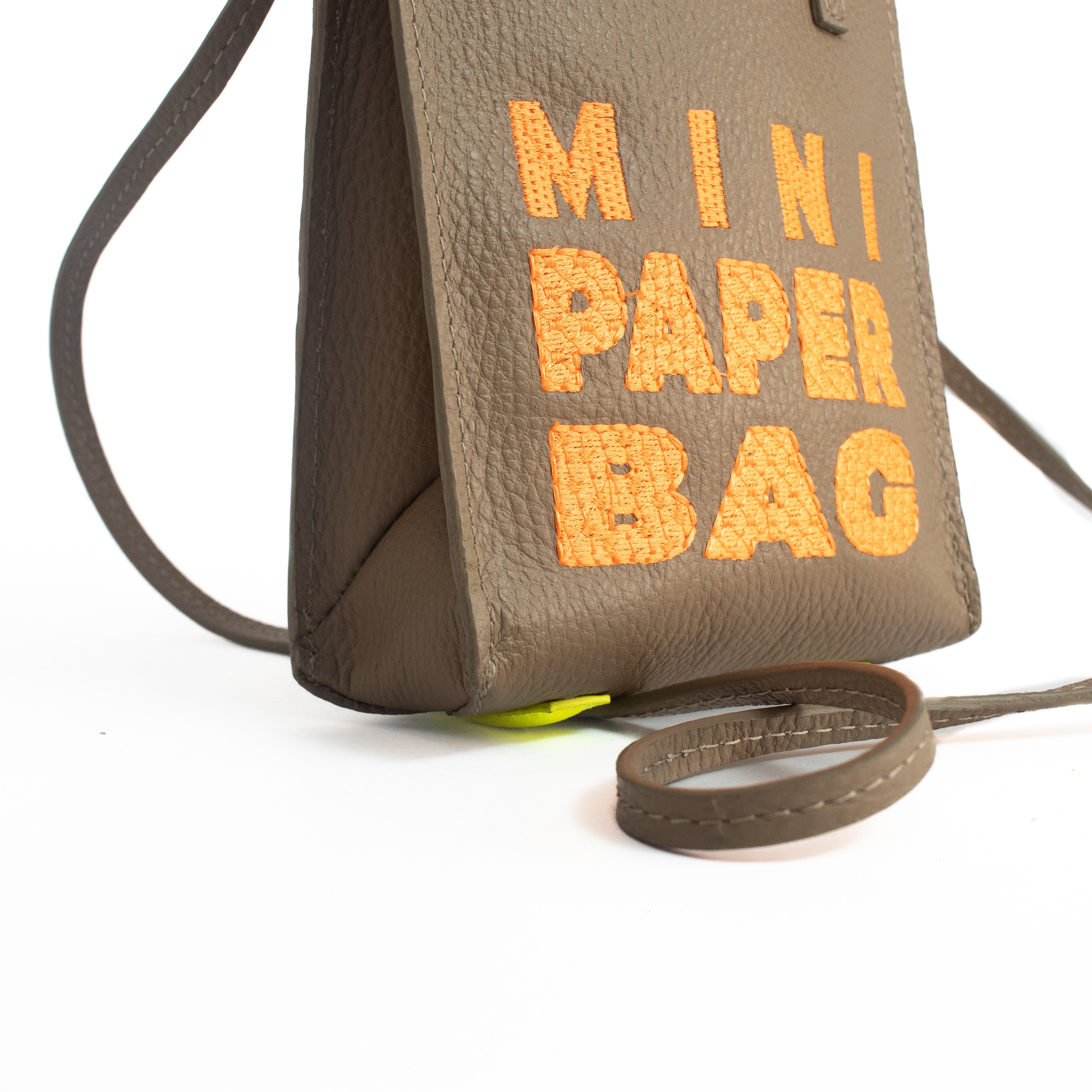 Mini Paper Bag - Cocoa x Naranja Neón