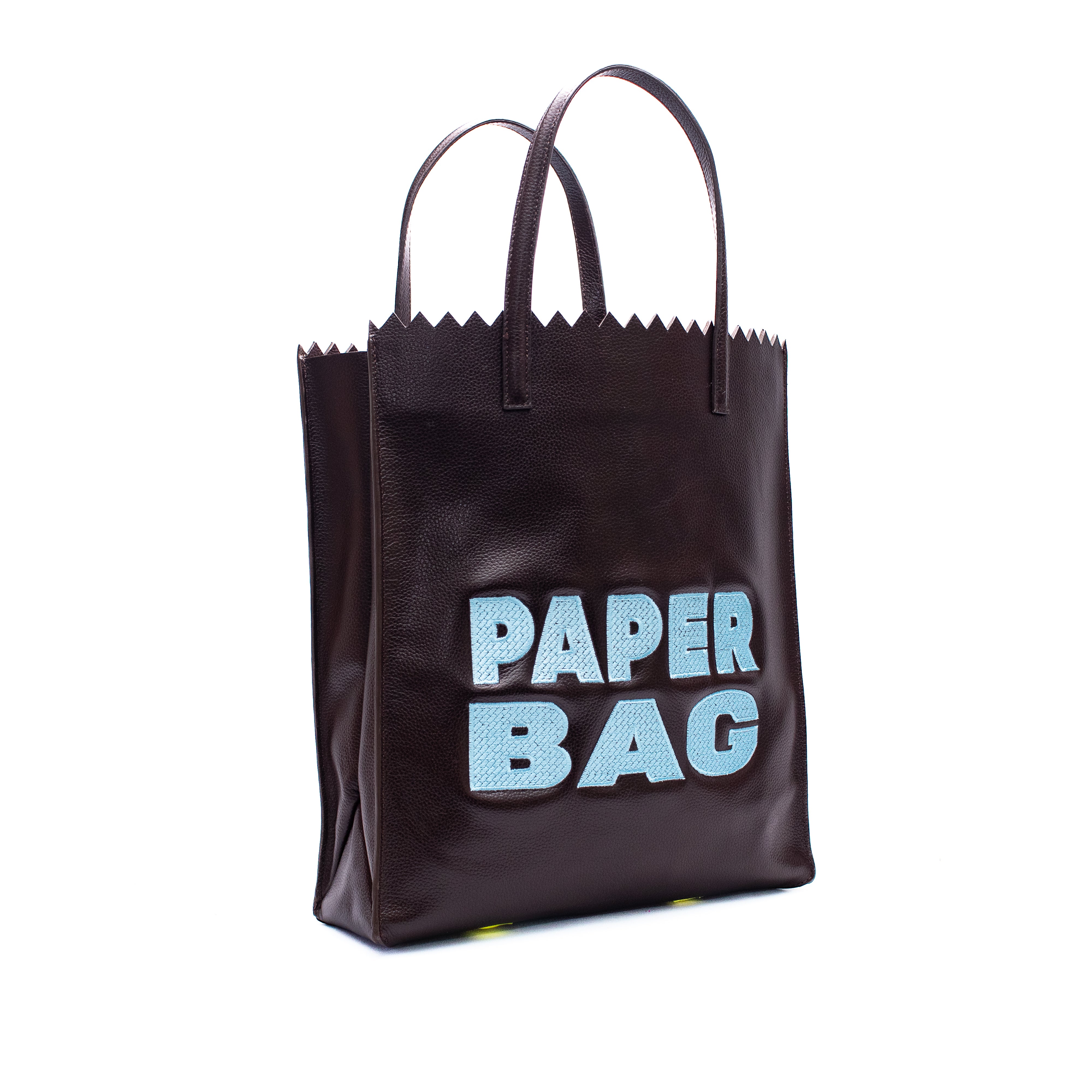 PAPER BAG chocolate x sky blue