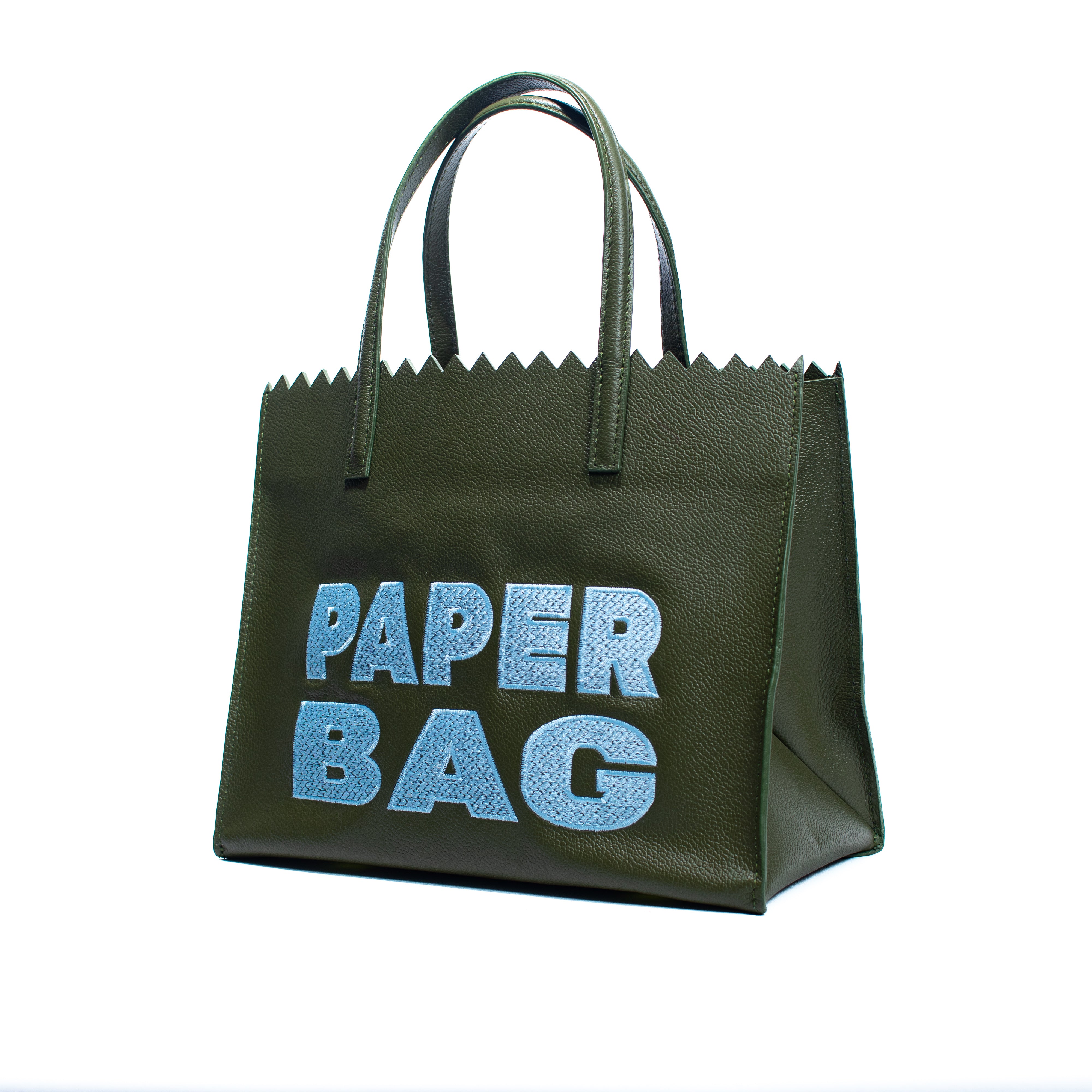 Paper Bag SHORT - Verde Oliva x Azul