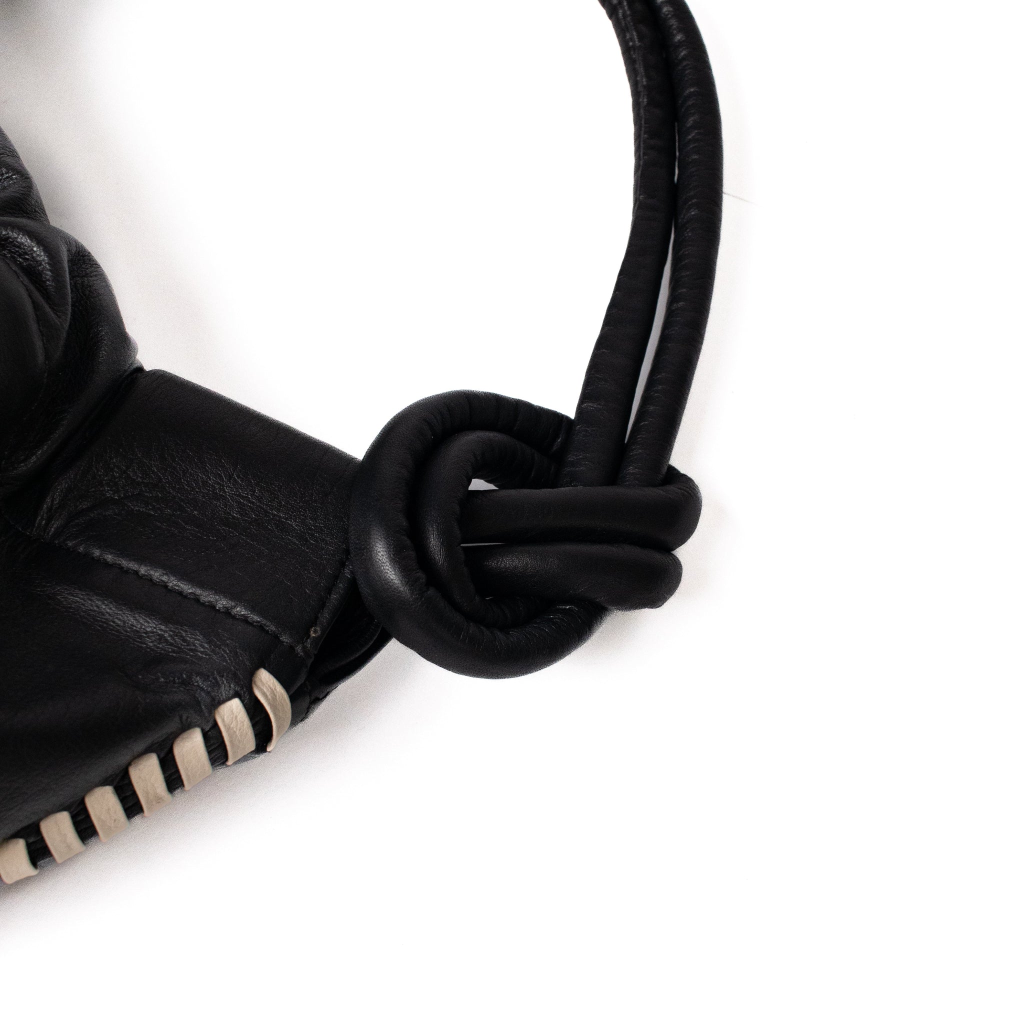 CHUNKIE baguette BAG - negro x tejido beige