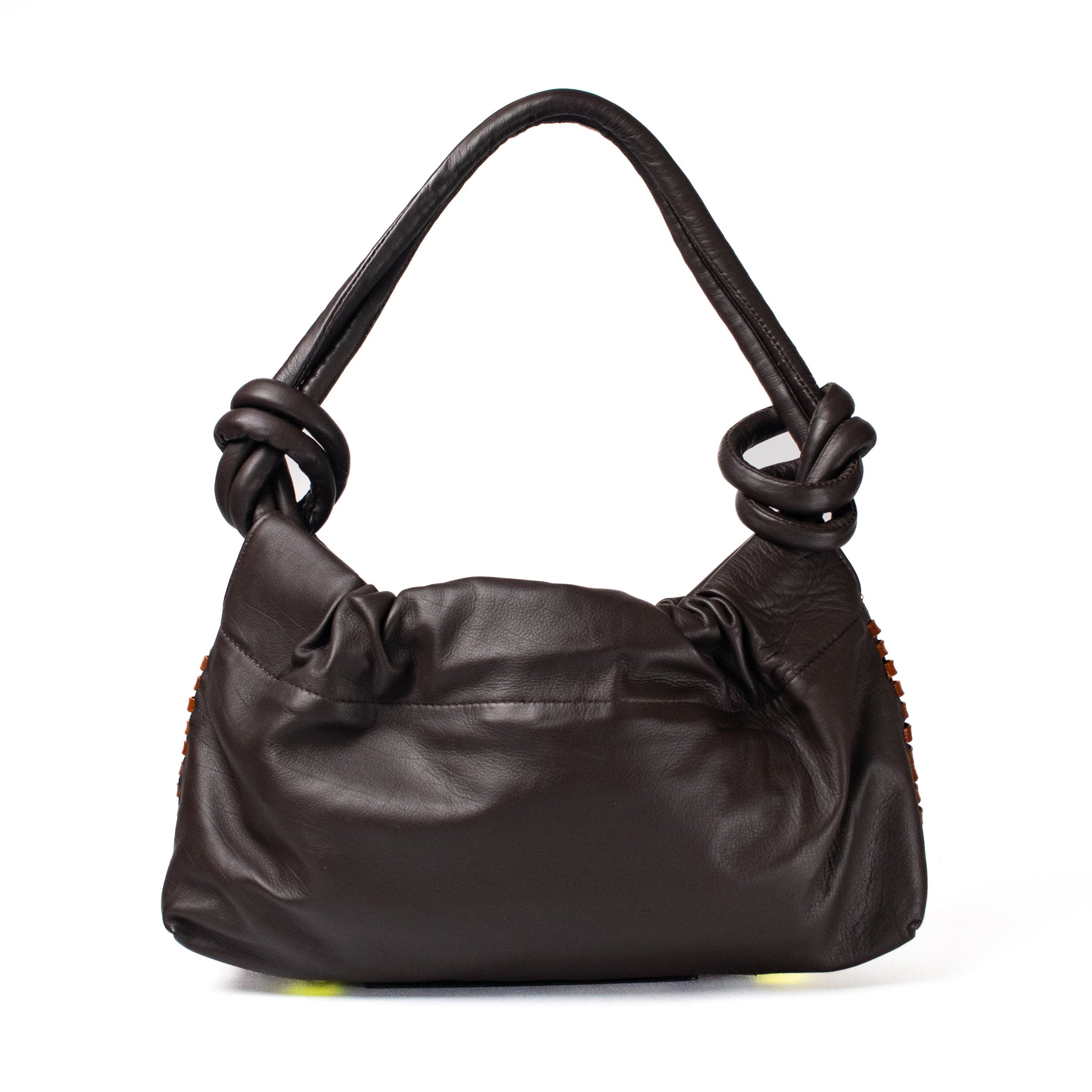 CHUNKIE baguette BAG - chocolate x tejido miel