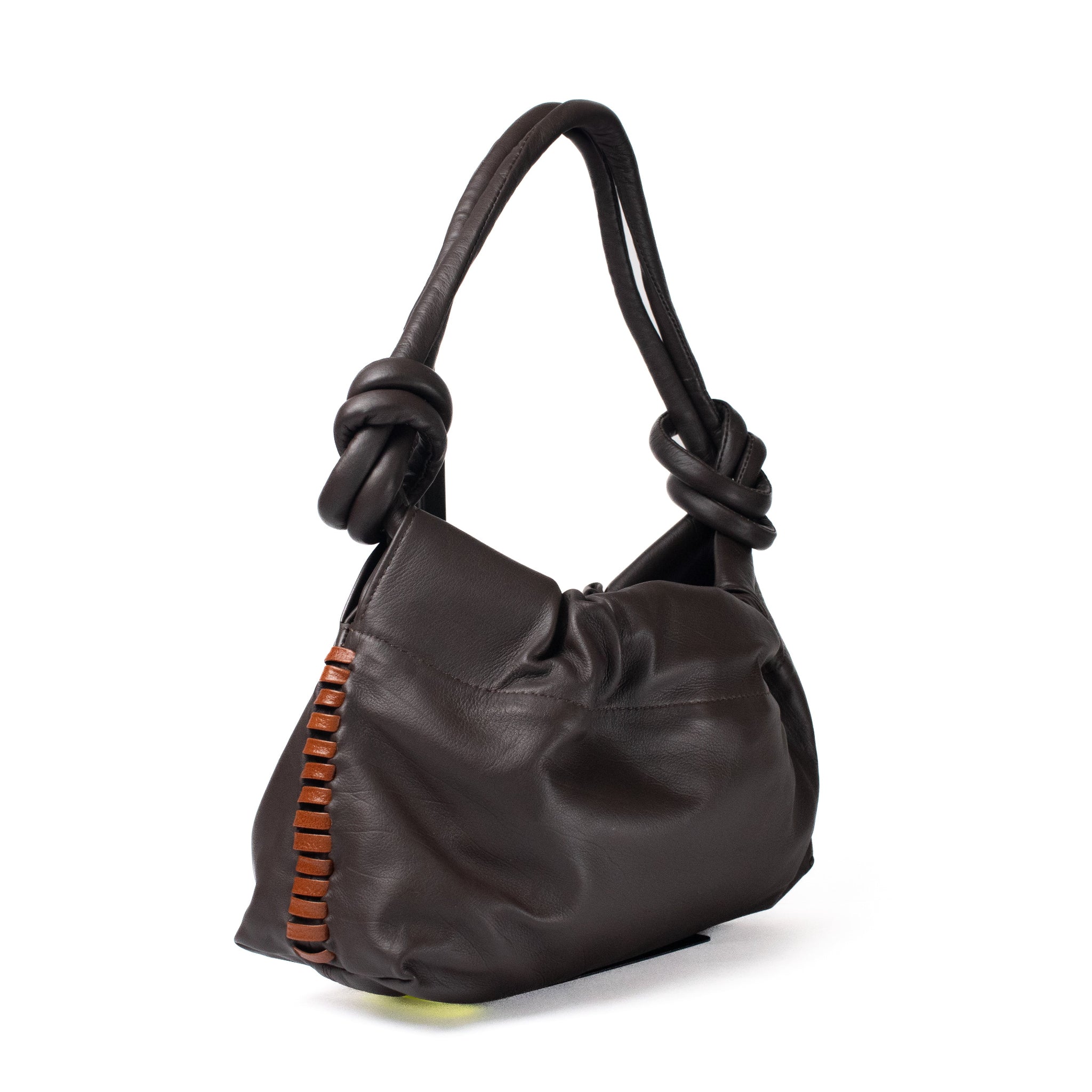 CHUNKIE baguette BAG - chocolate x tejido miel