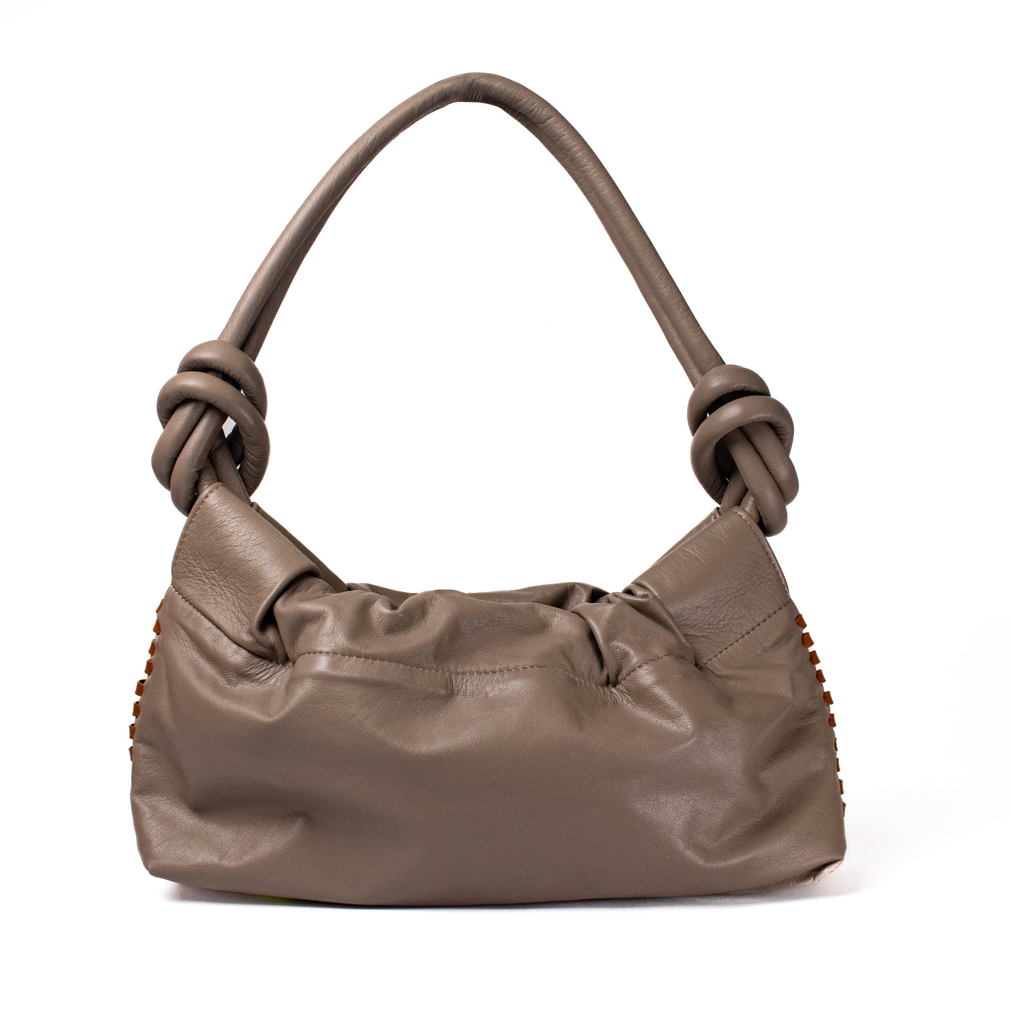 CHUNKIE baguette BAG - taupe x tejido miel