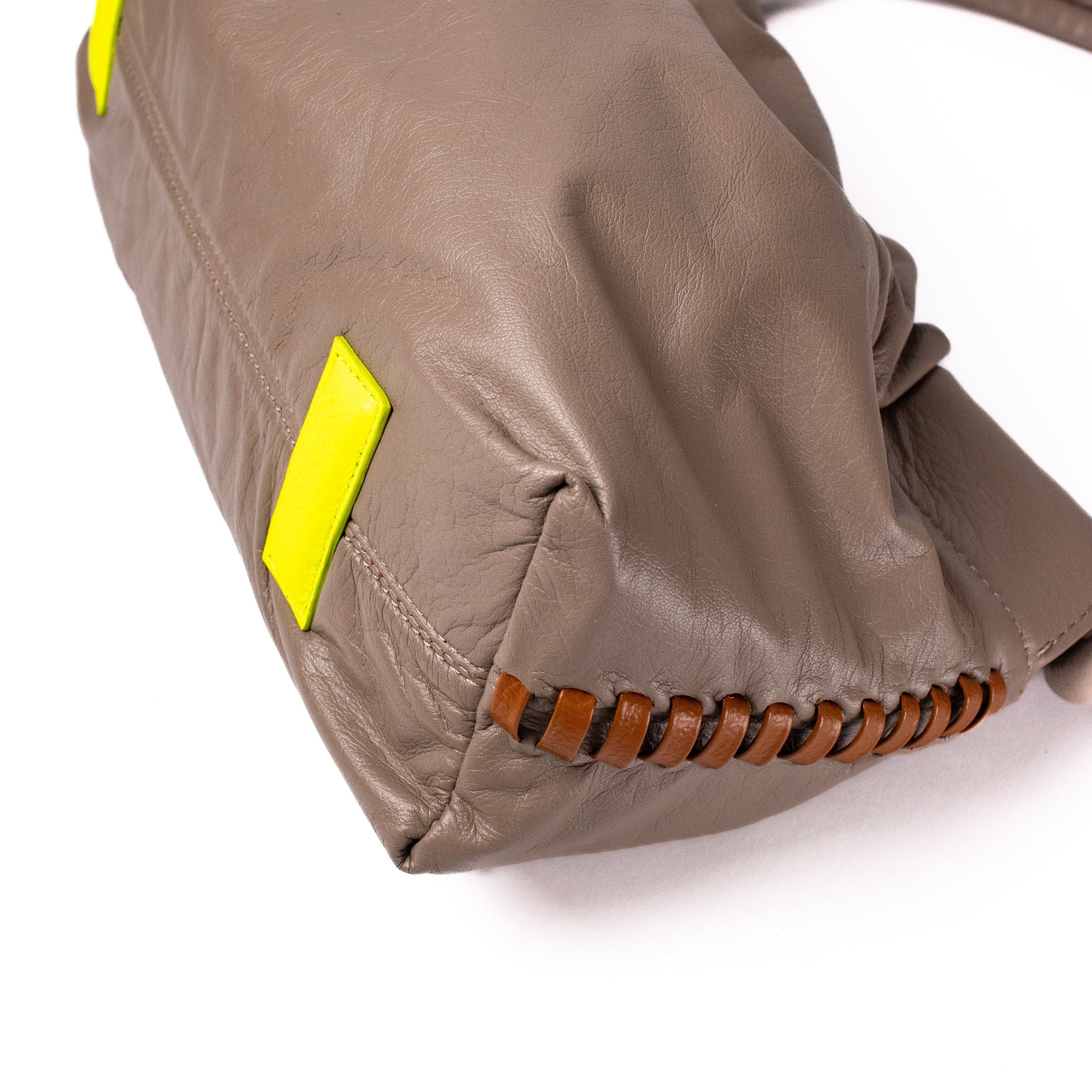 CHUNKIE baguette BAG - taupe x tejido miel