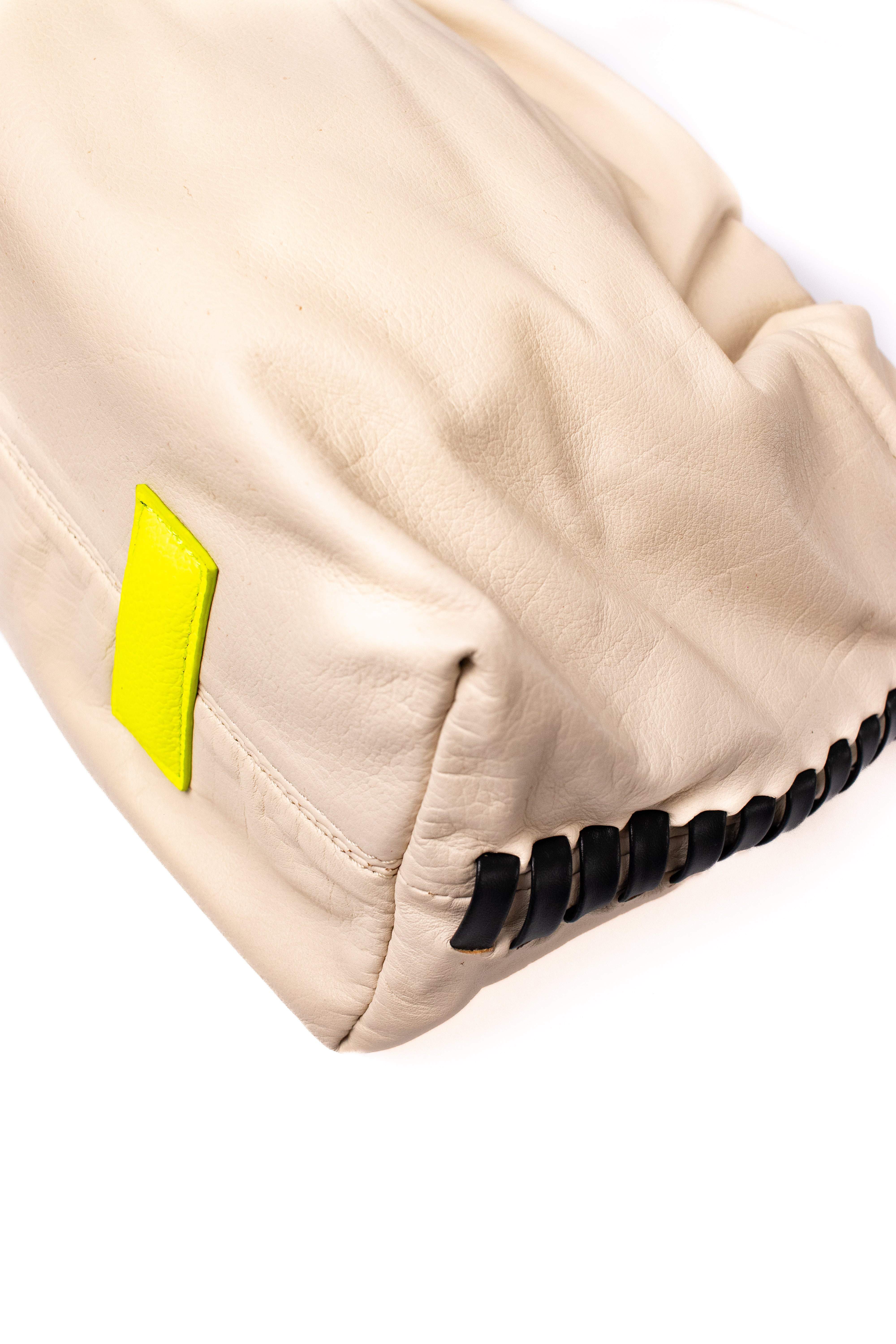 CHUNKIE baguette BAG - Vainilla x tejido negro