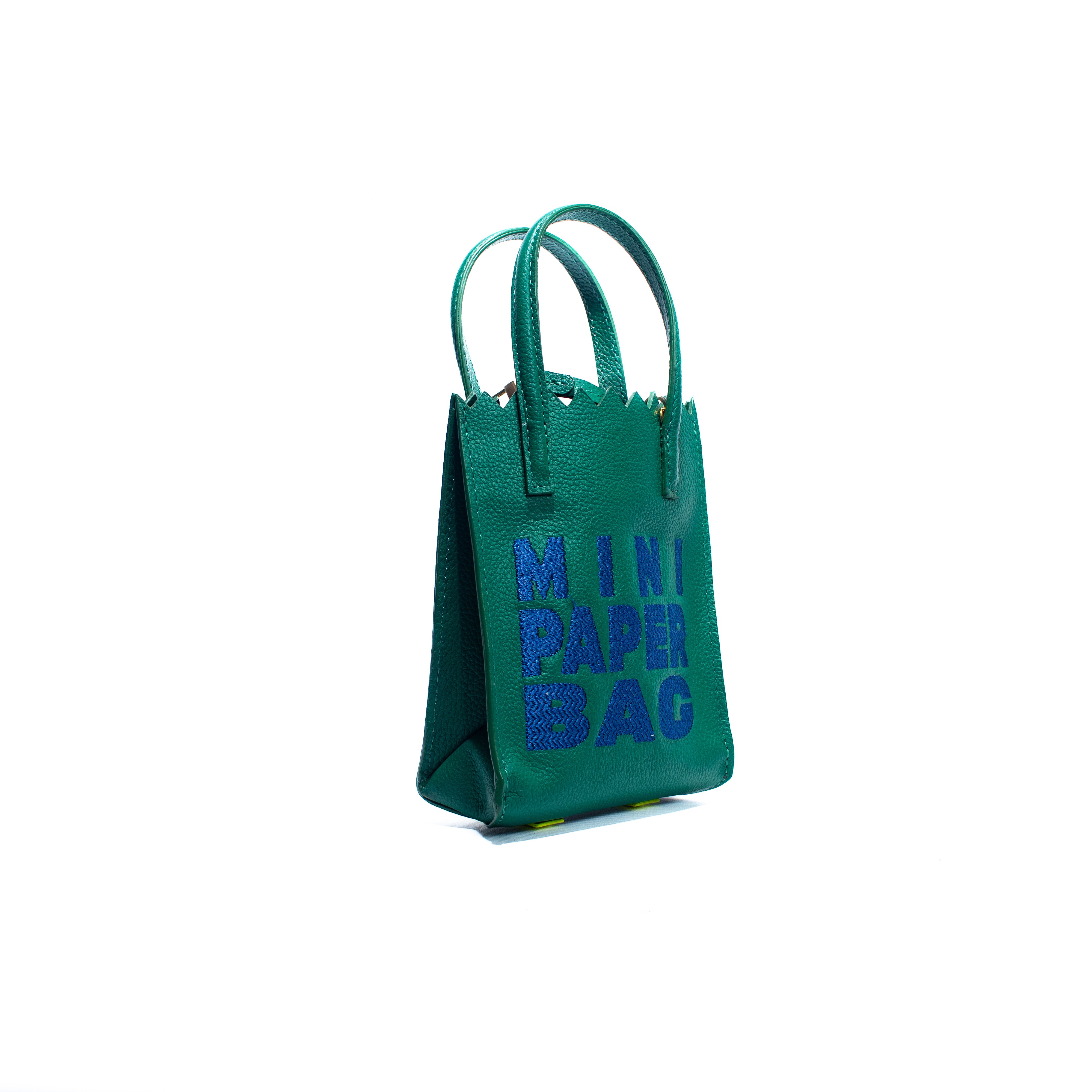 Mini Paper Bag - Verde Esmeralda x Azul