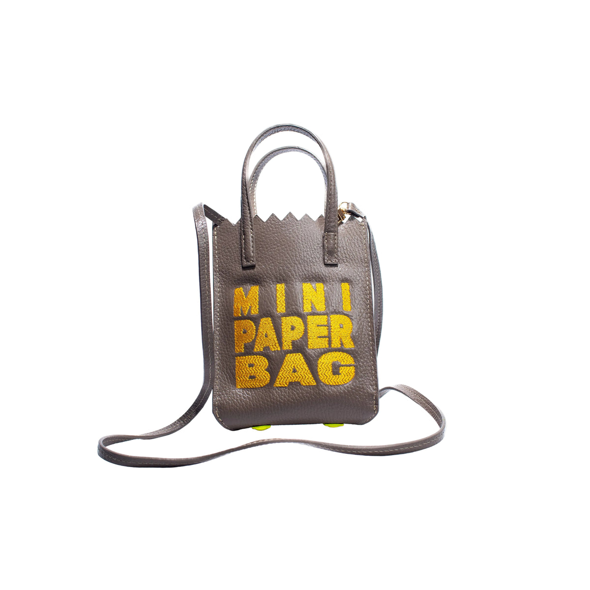 Mini Paper Bag - Taupe x Yellow