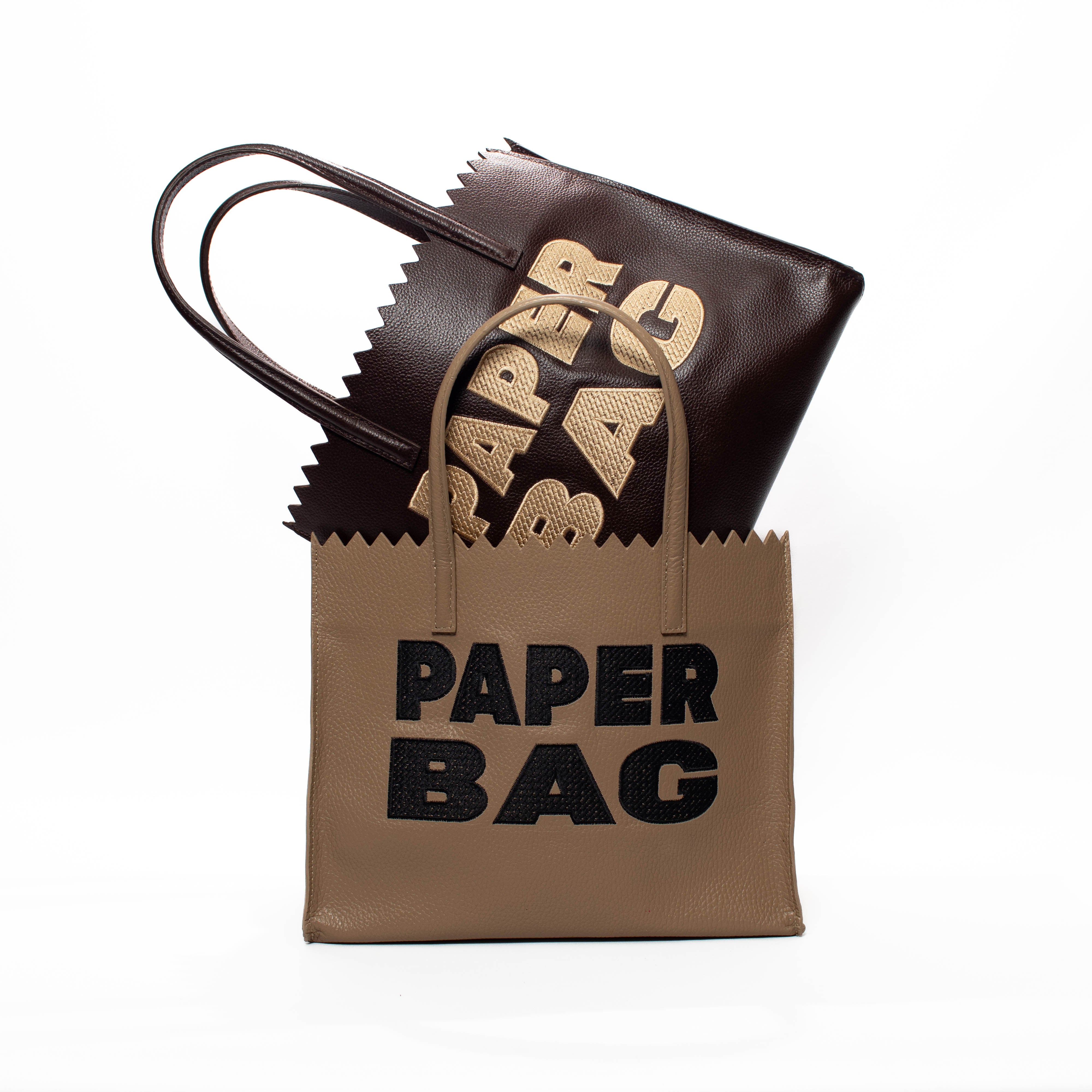 Paper Bag Shorts chocolate x beige