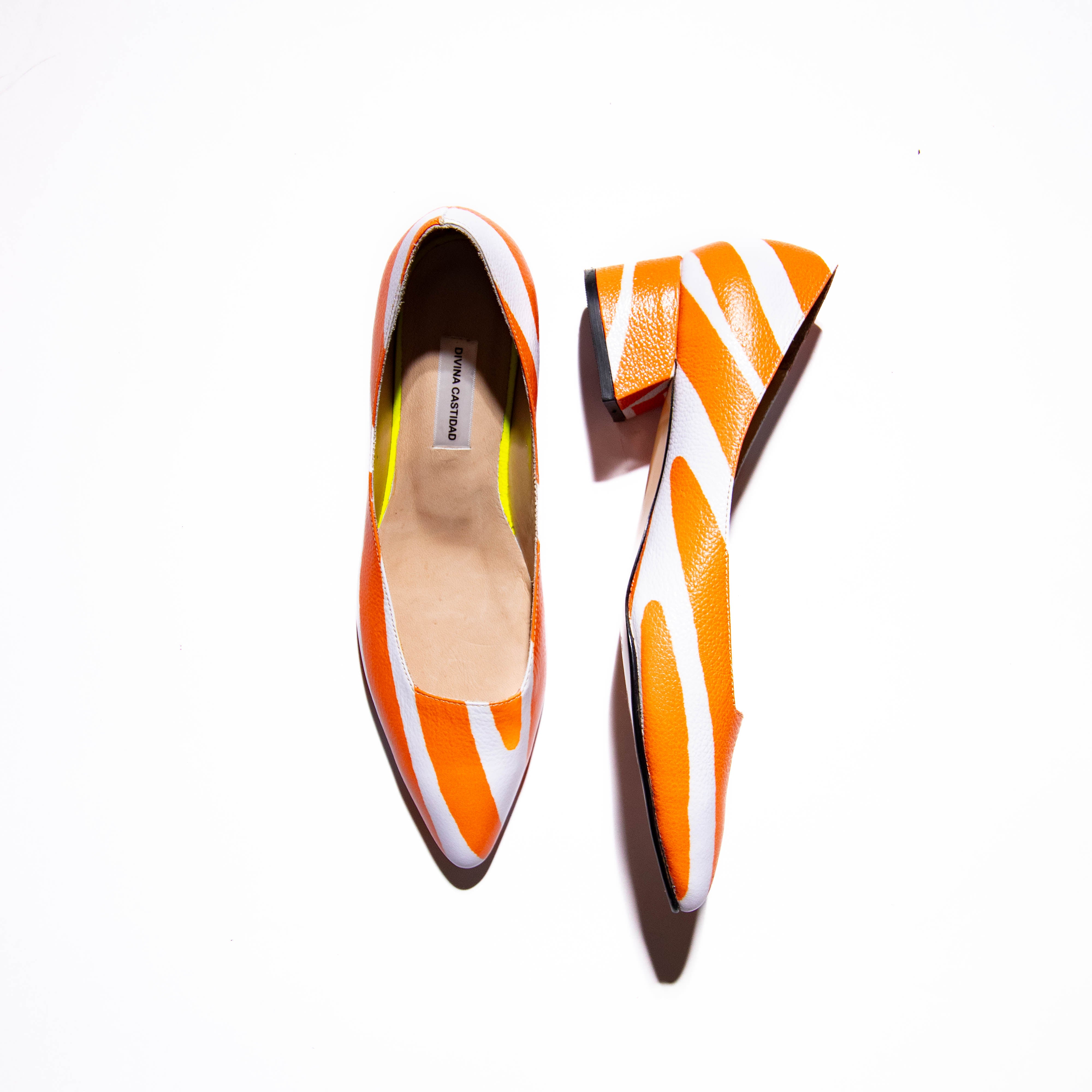 Midi Heels Cebra Naranja