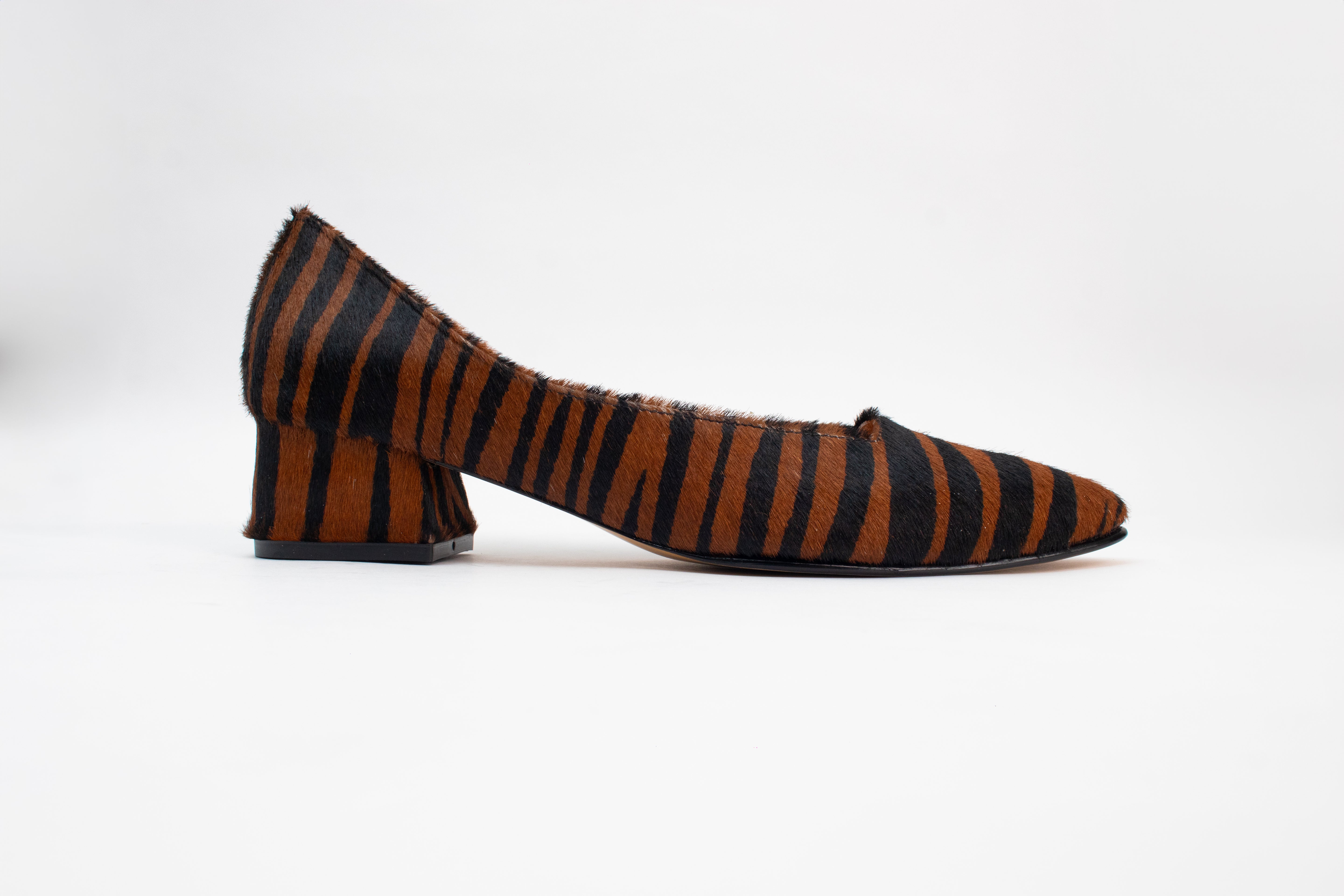Midi Heels Zebra Pelo