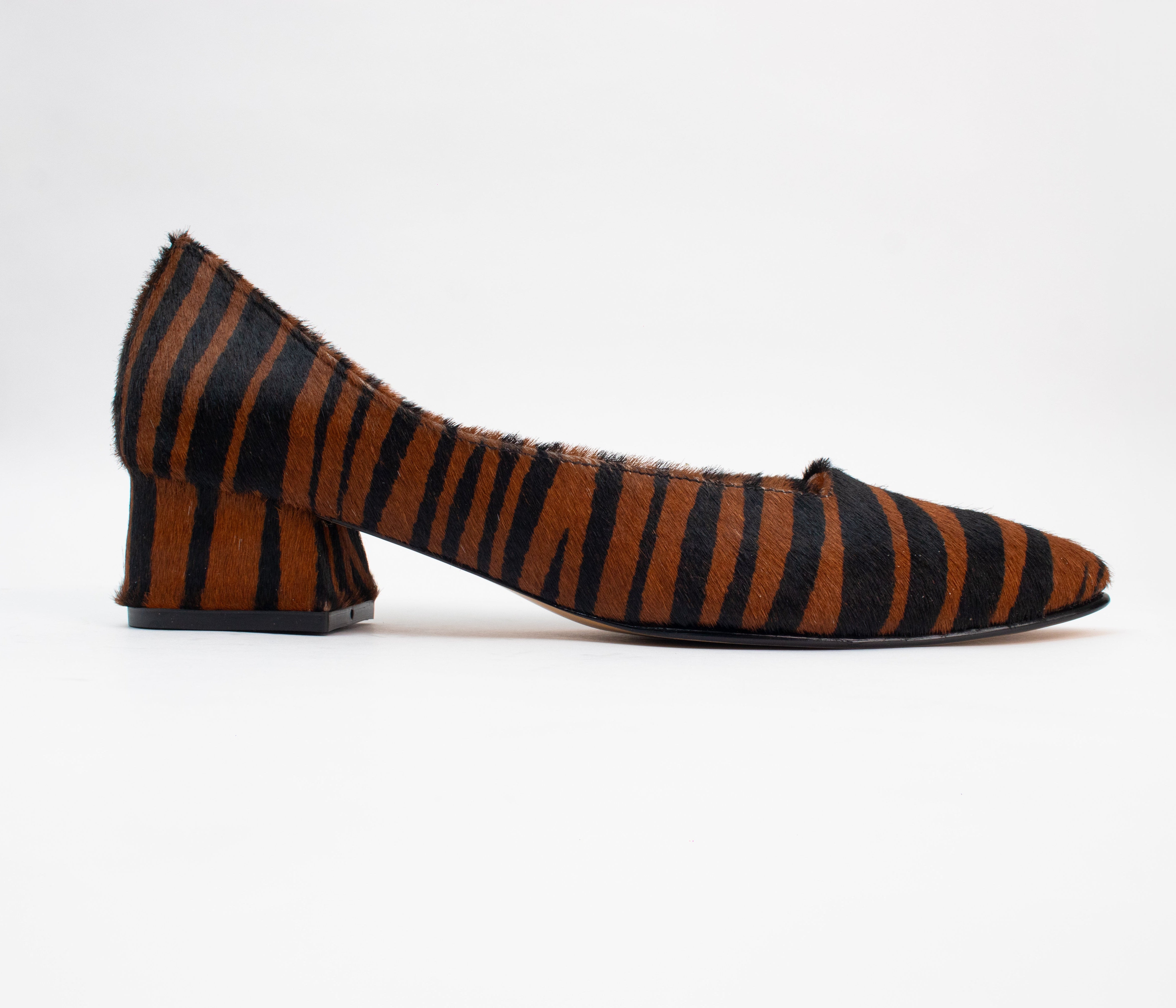 Midi Heels Zebra Pelo