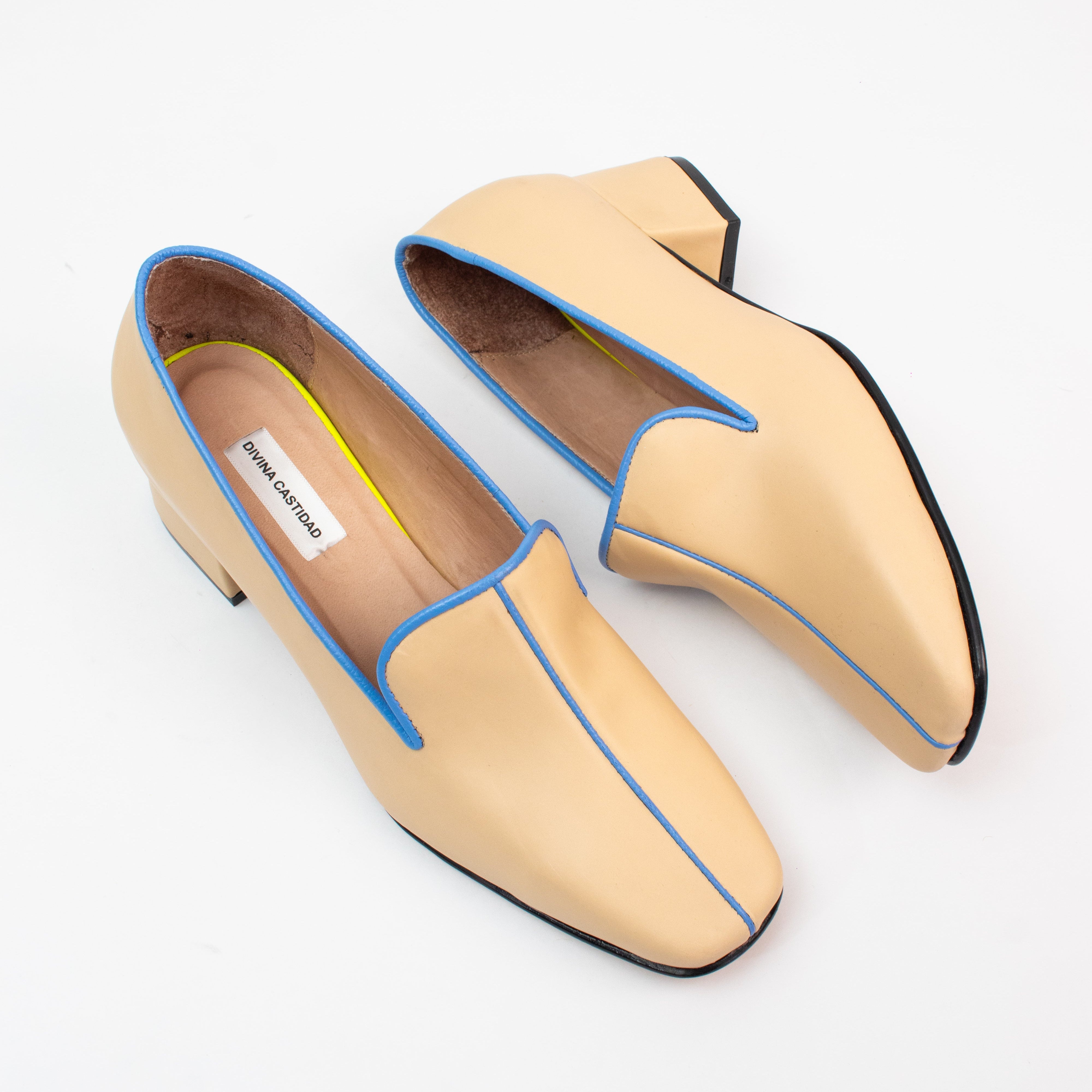 LOAFERS - beige X azul