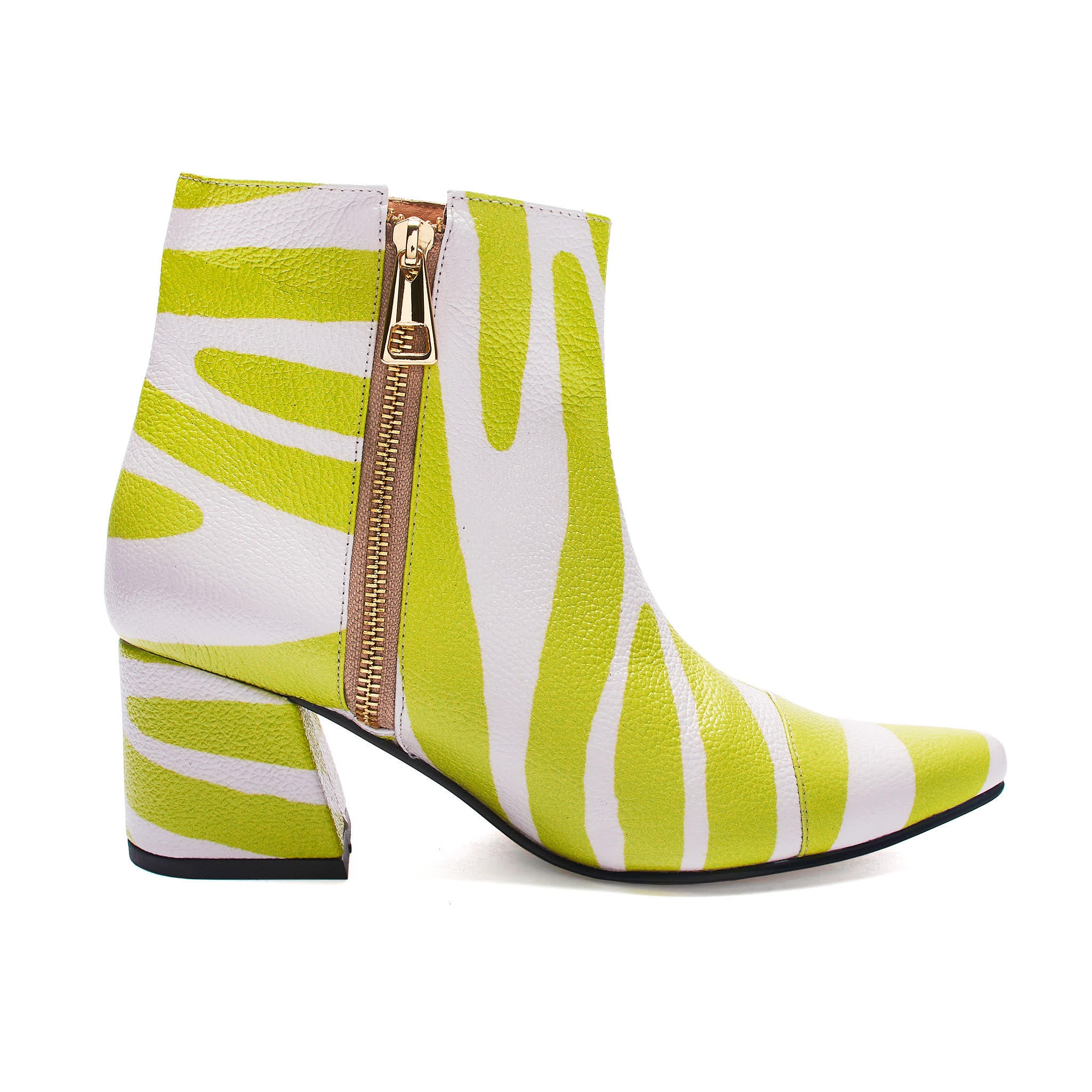 ANKLE boots GREEN cebra BOLD