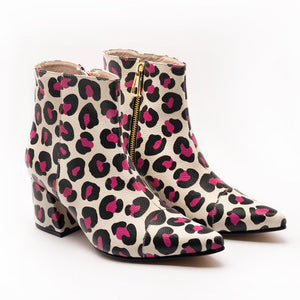 ANKLE boots FUCSIA animal PRINT