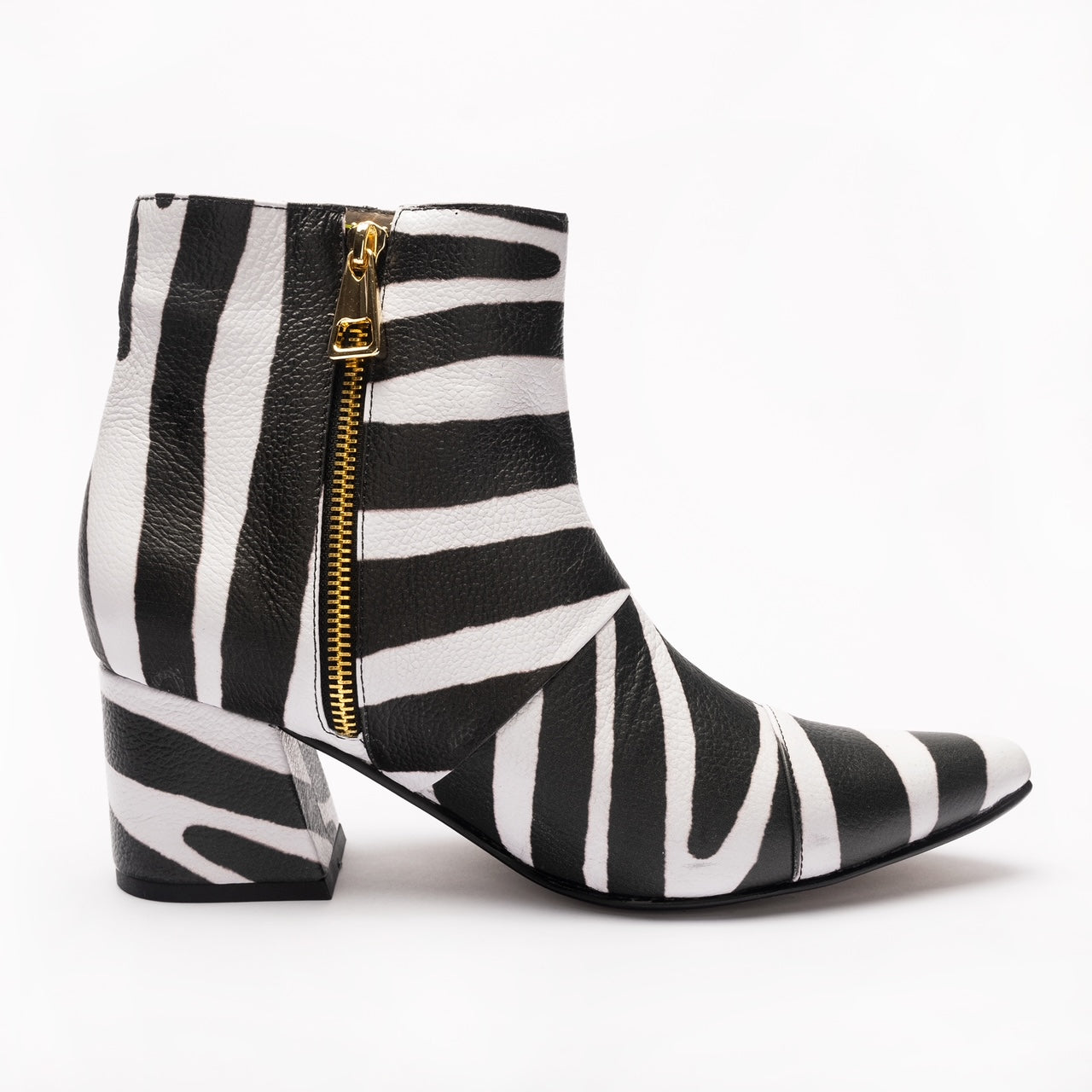 ANKLE boots ZEBRA negro X blanco