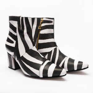 ANKLE boots ZEBRA negro X blanco