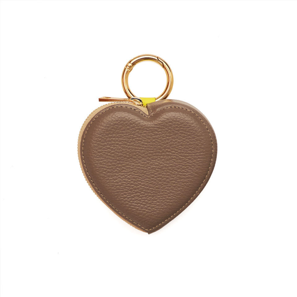 HEART charm ( coinholder ) TAUPE