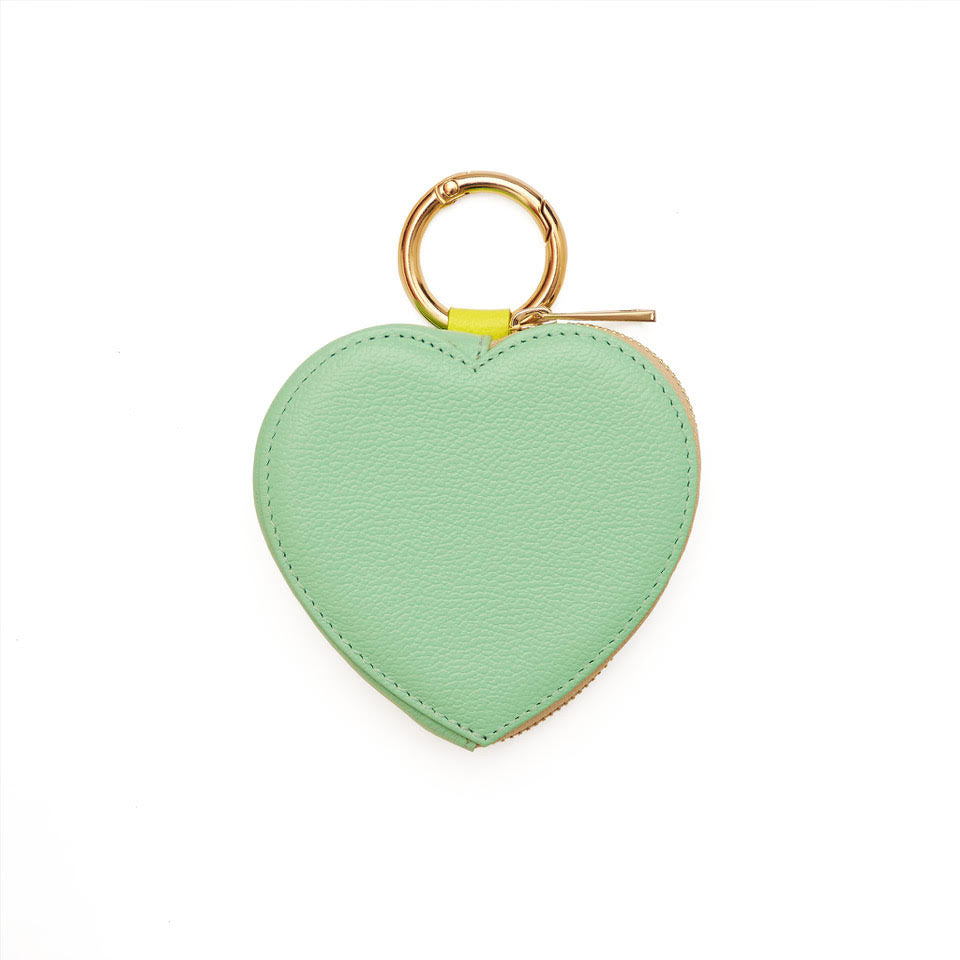 HEART charm ( coinholder ) VERDE manzana