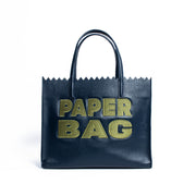 PAPER BAG SHORT - navy blue x pistacho